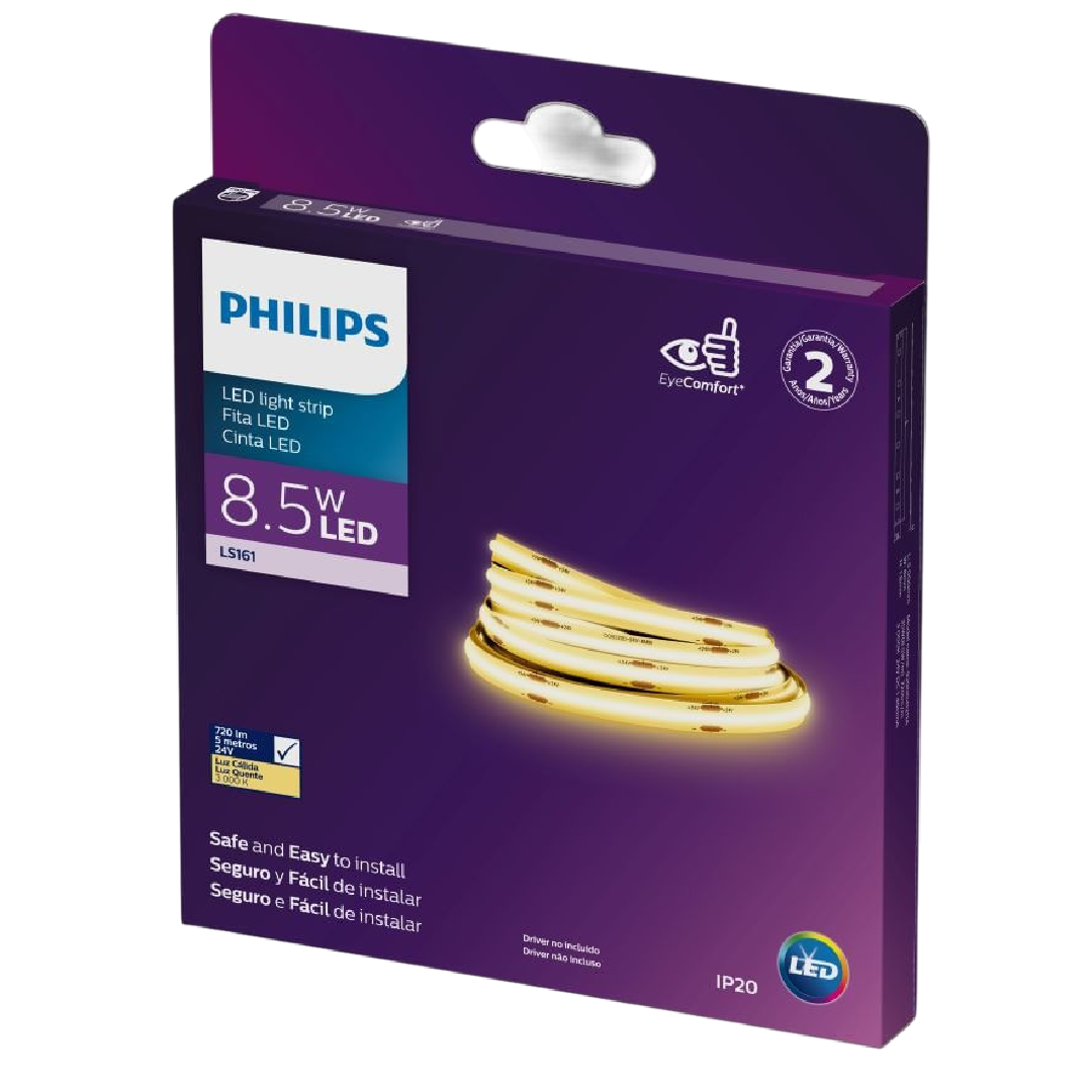 Fita Led Continua Cob Ls161 5M 8,5W/M 720Lm/M 24V Philips