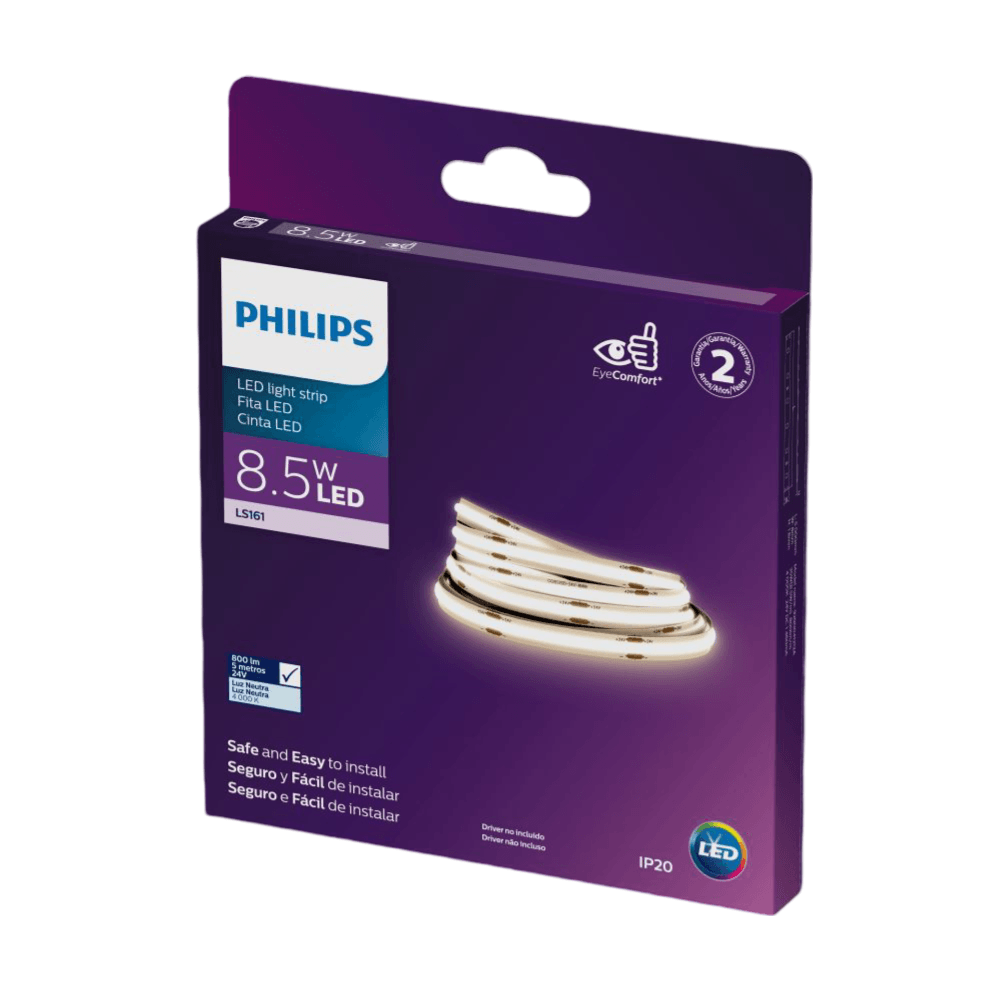 Fita Led Continua Cob Ls161 5M 8,5W/M 720Lm/M 24V Philips