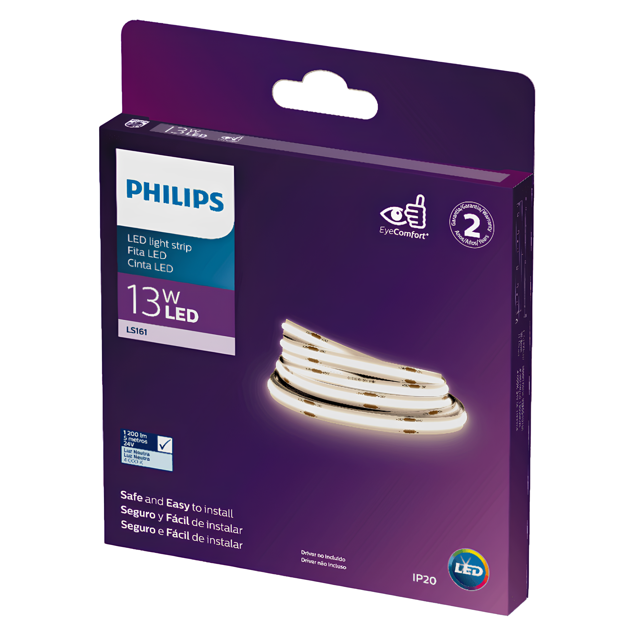 Fita Led Continua Cob Ls161 5M 13W/M 1200Lm/M 24V Philips