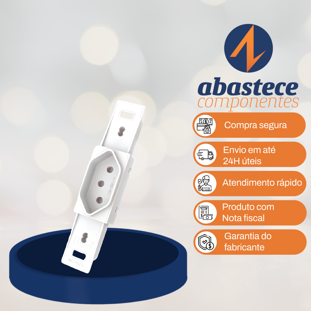 Modulo Tomada 2P+T Hexagonal 10A Branca Finesse 10613-5 Blux