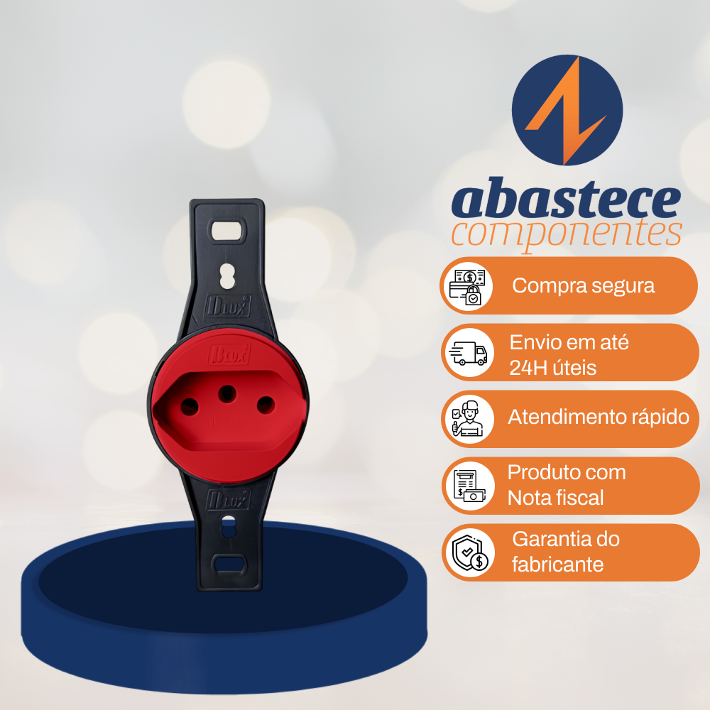 Modulo Tomada 2P+T Redonda 20A Haste Longa Vm 9896-5 Blux