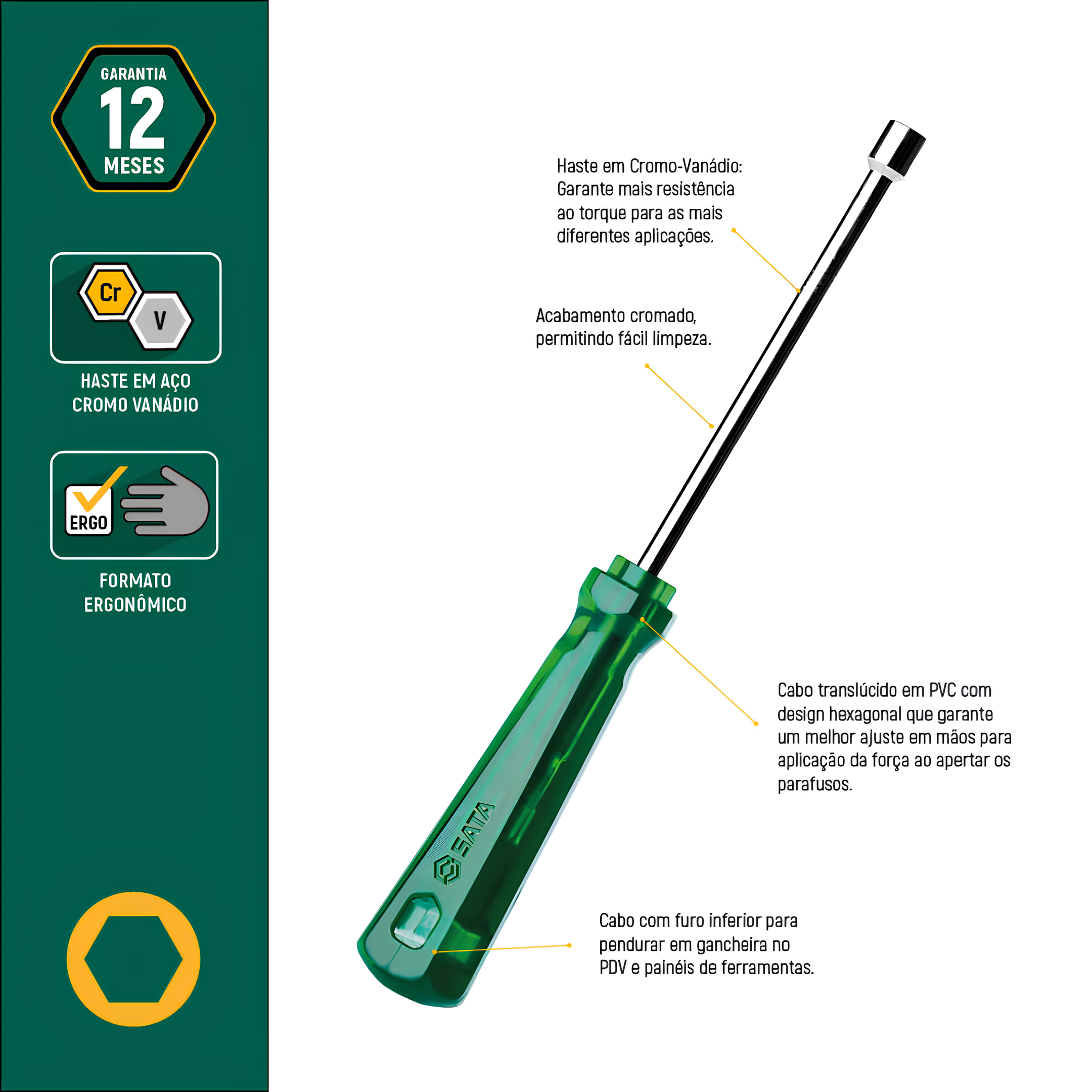 Chave Canhão PVC 6x125mm ST61447 Sata