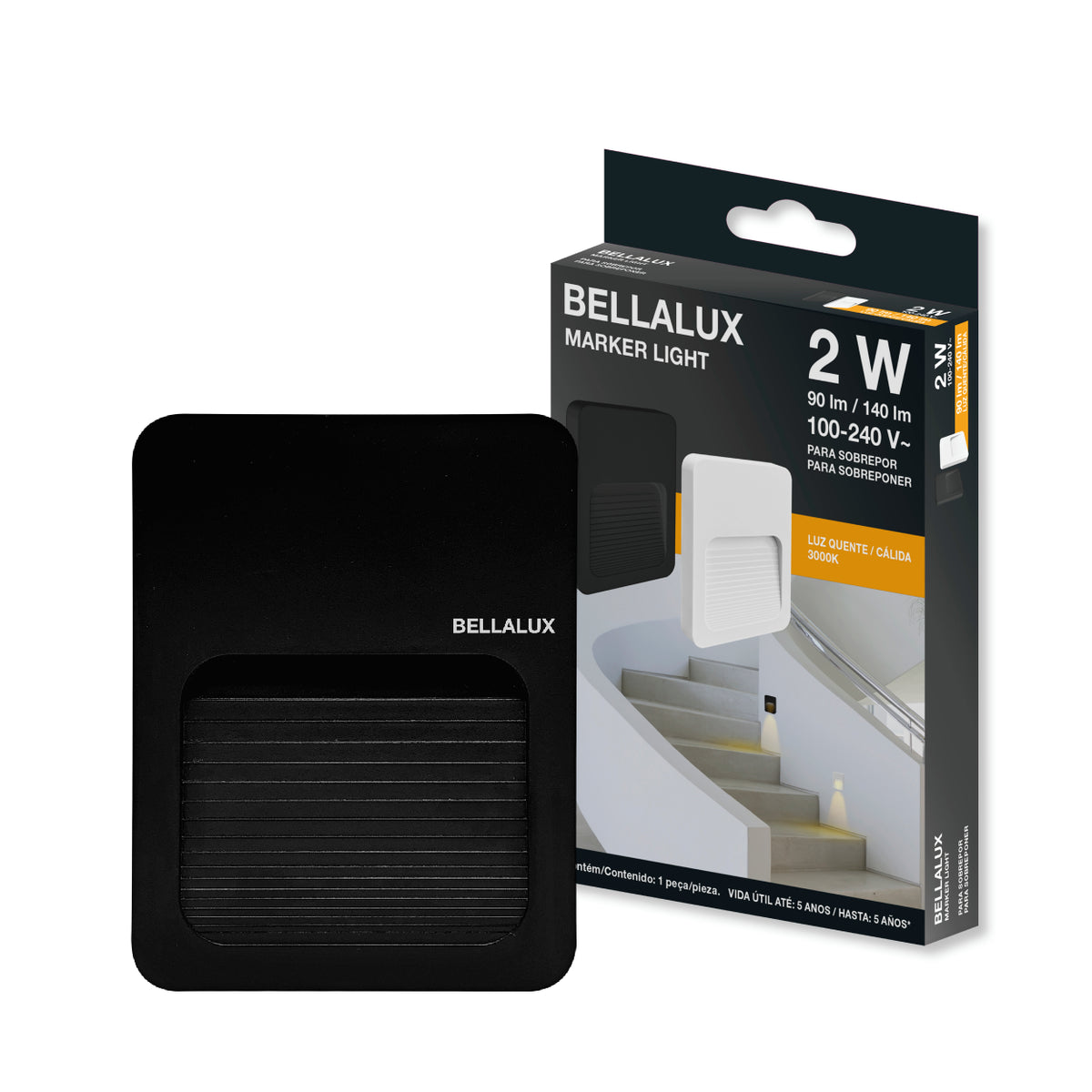 Balizador Marker Light 2W 3000k 90Lm Bivolt Pr Bellalux