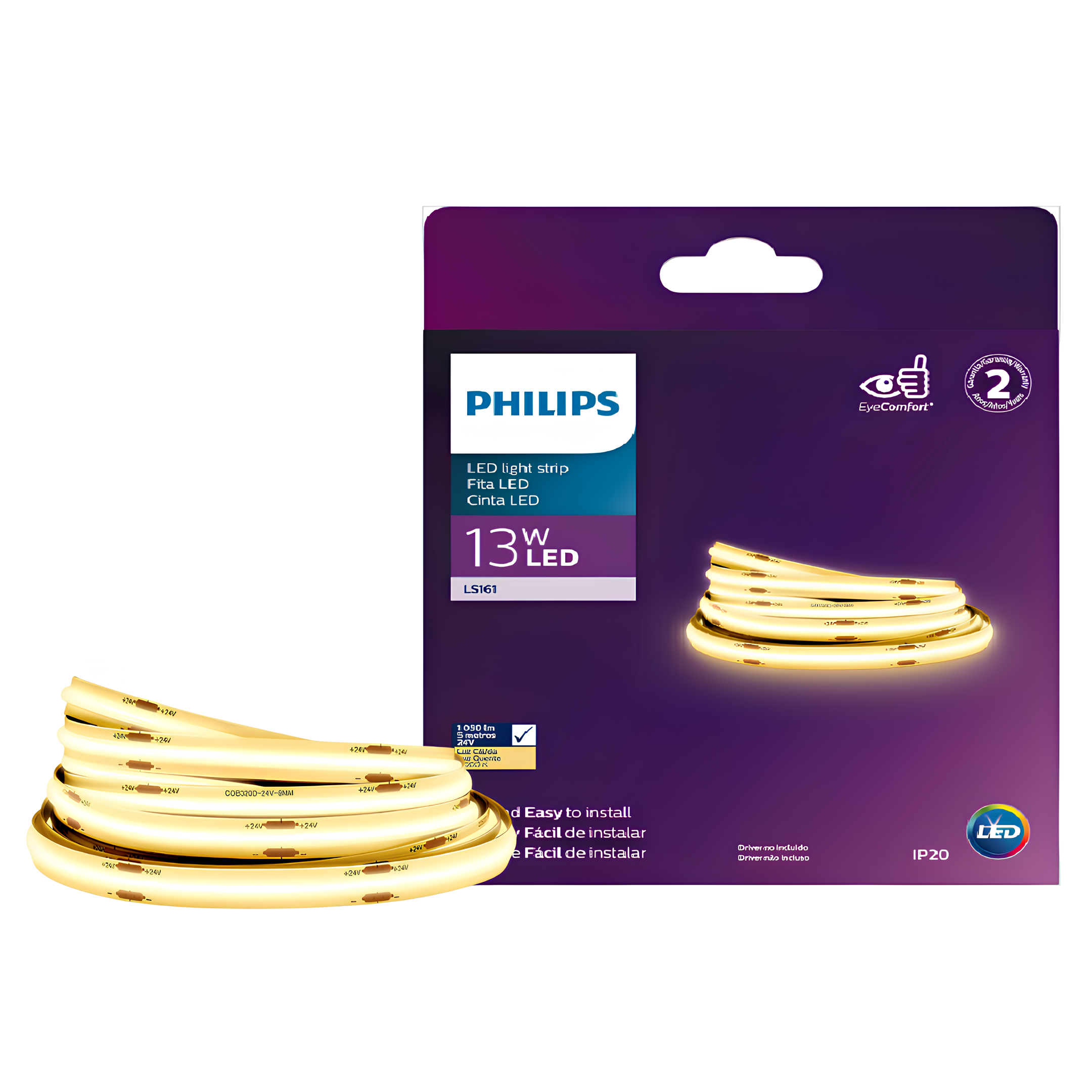 Fita Led Continua Cob Ls161 5M 13W/M 1200Lm/M 24V Philips
