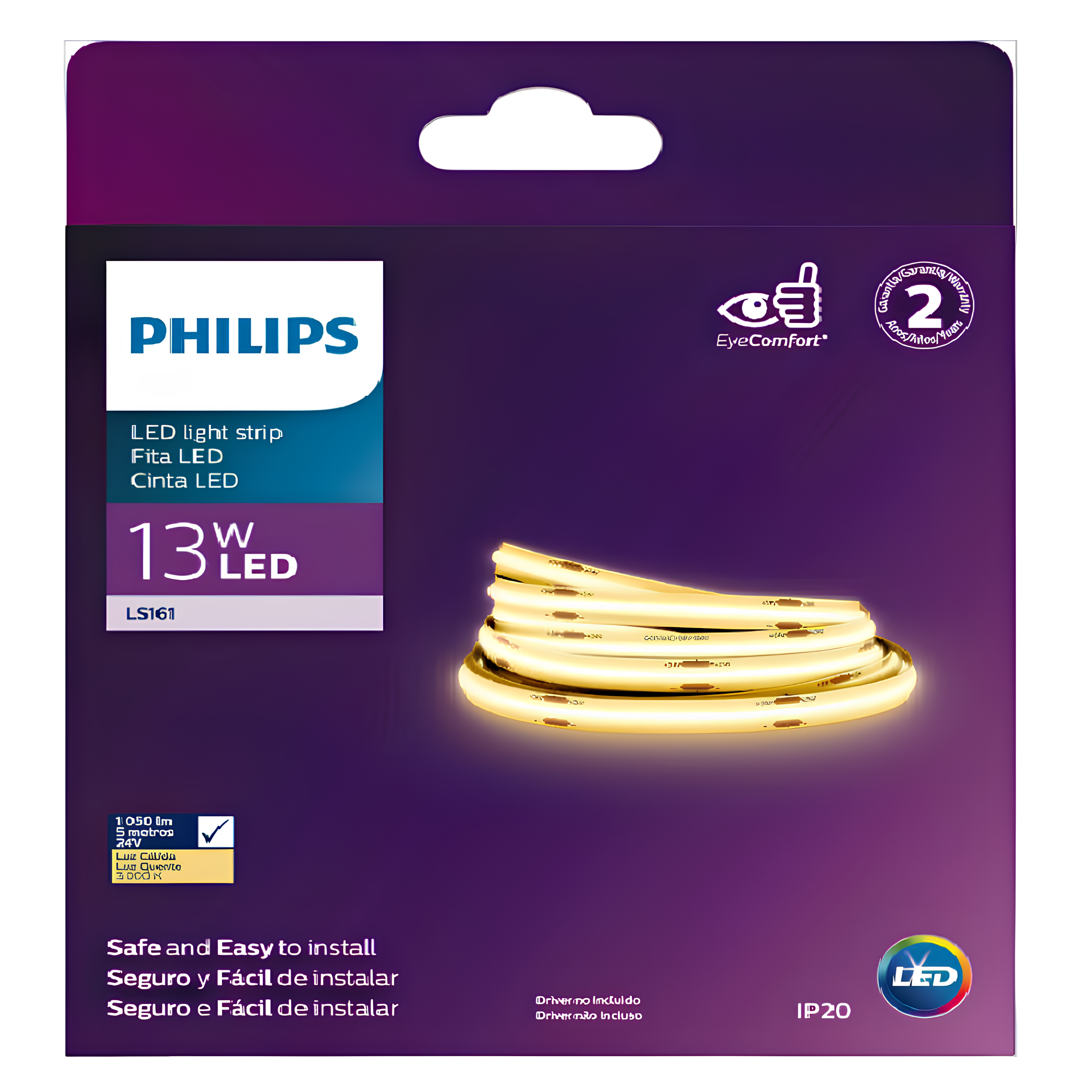 Fita Led Continua Cob Ls161 5M 13W/M 1200Lm/M 24V Philips