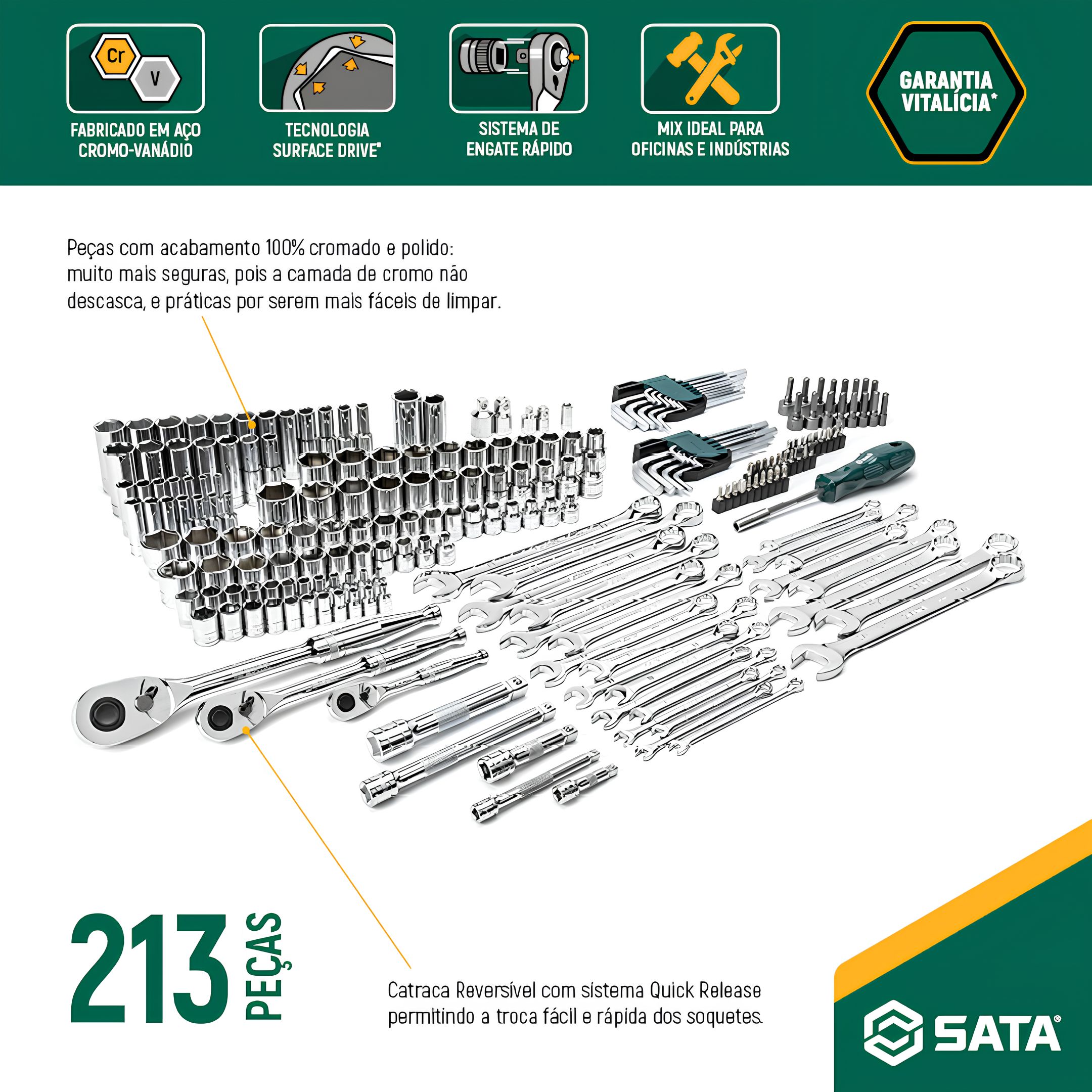 Caixa Gabinete Com 3 Gavetas 213 Peças ST09512U Sata