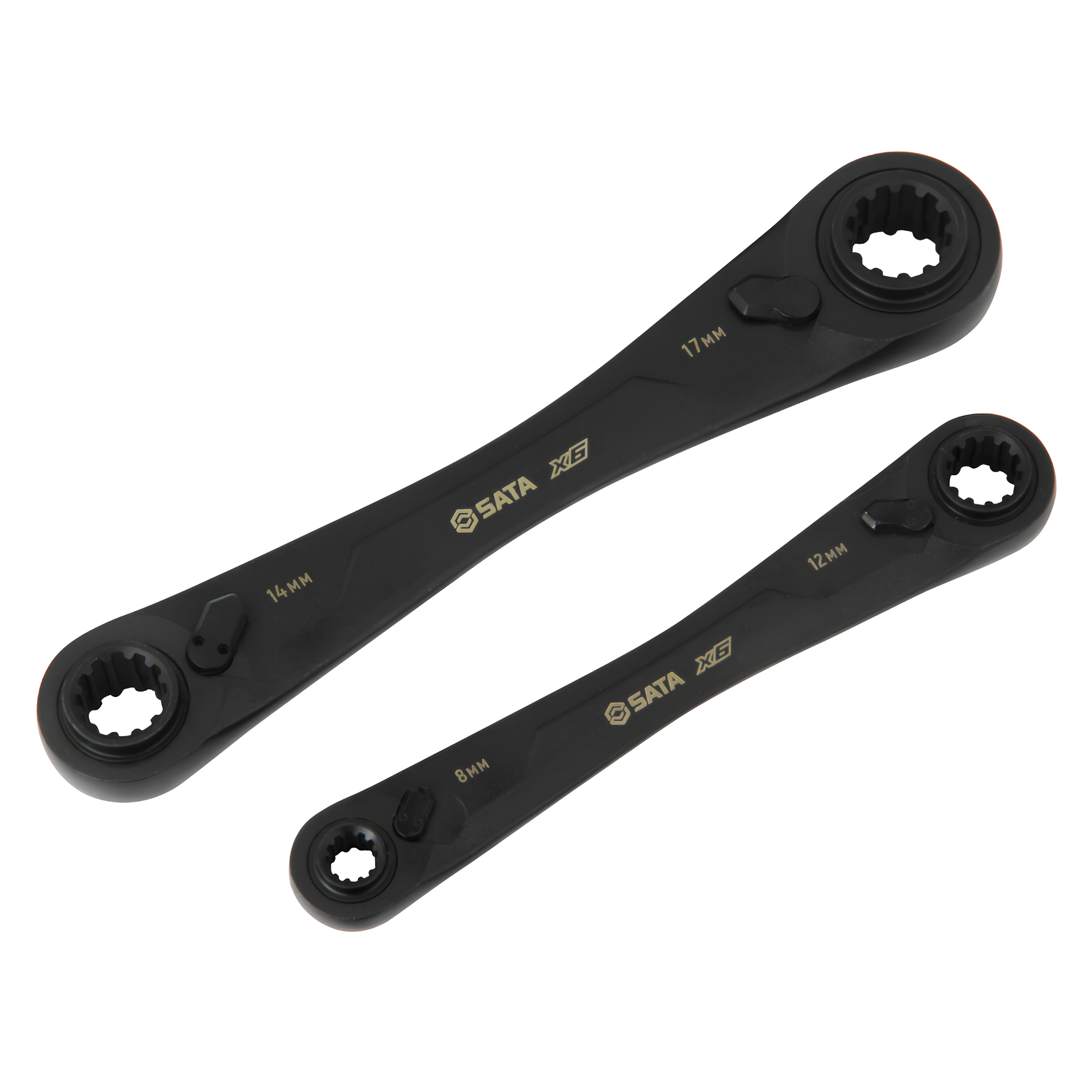 Jogo De Chaves Com Catraca Quadbox X6 2 Peças ST09059G Sata