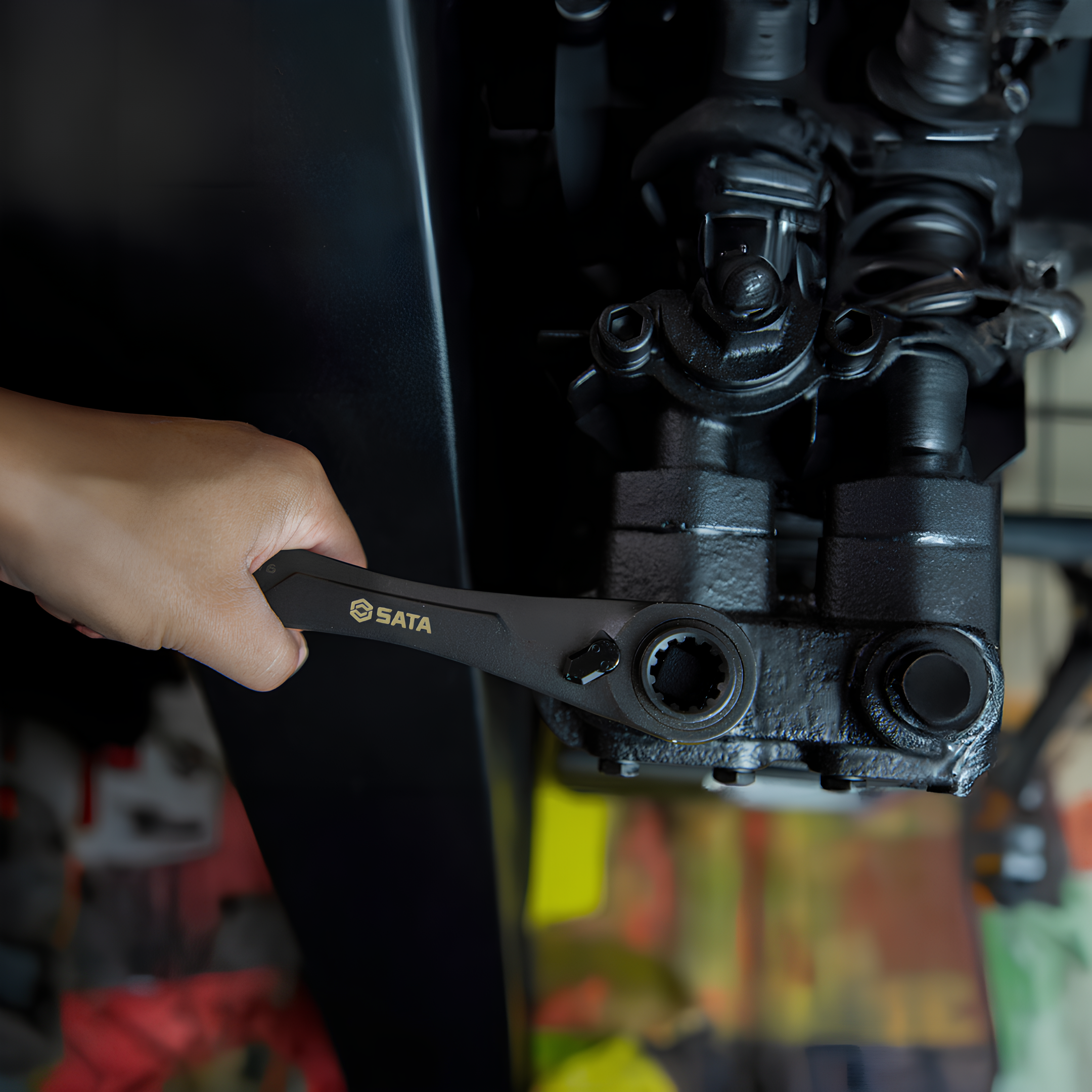 Jogo De Chaves Com Catraca Quadbox X6 2 Peças ST09059G Sata