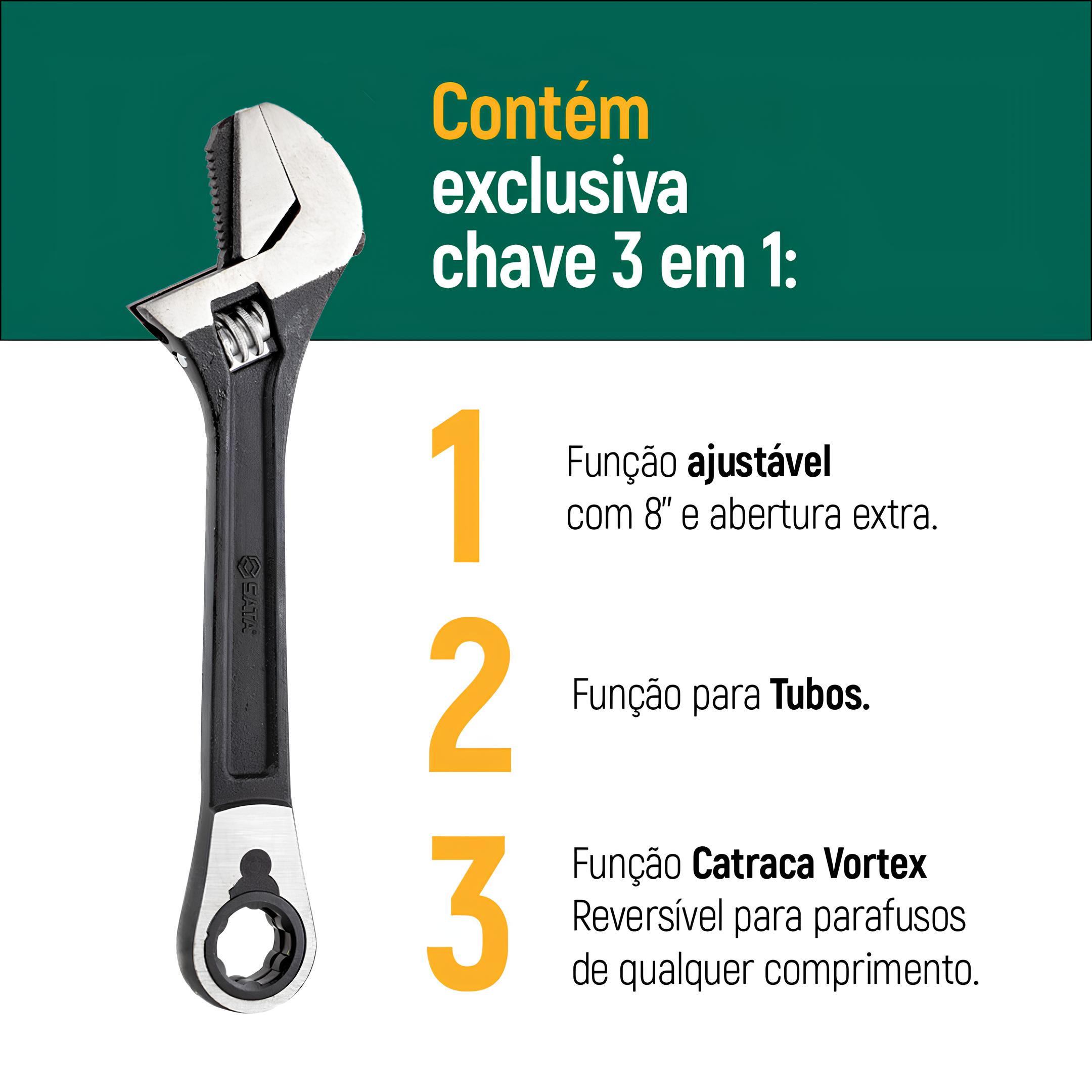 Jogo Soqutes Vortex X6 Chave Ajustável 11 Peças ST09000 Sata
