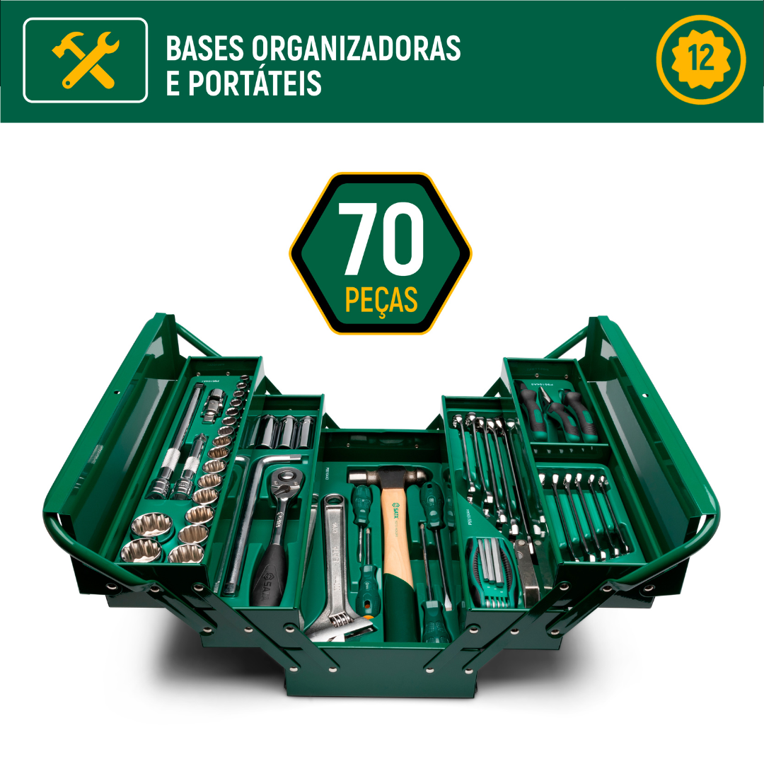 Caixa Com Jogo De Ferramentas 70 Peças ST95104A70 Sata