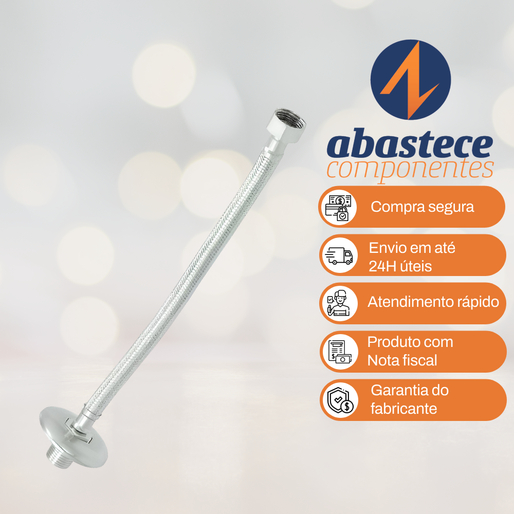 Ligacao Flexivel Lavatorio 1/2" (50cm) 1147 Super Metais