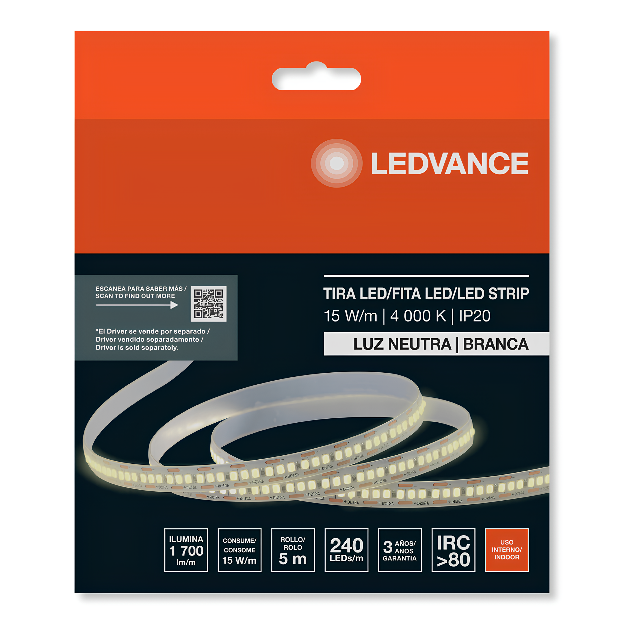 Fita Led Value Smd 2835 5M 15W/M 1600 Lm/M Ip20 12V Ledvance