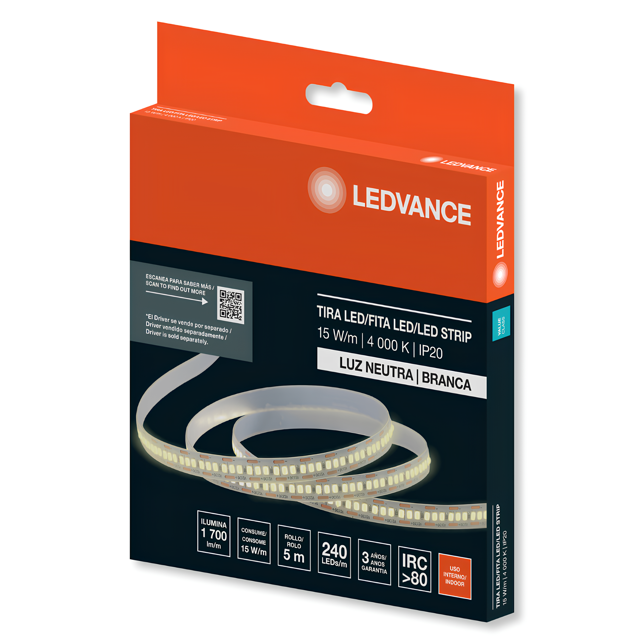 Fita Led Value Smd 2835 5M 15W/M 1600 Lm/M Ip20 12V Ledvance