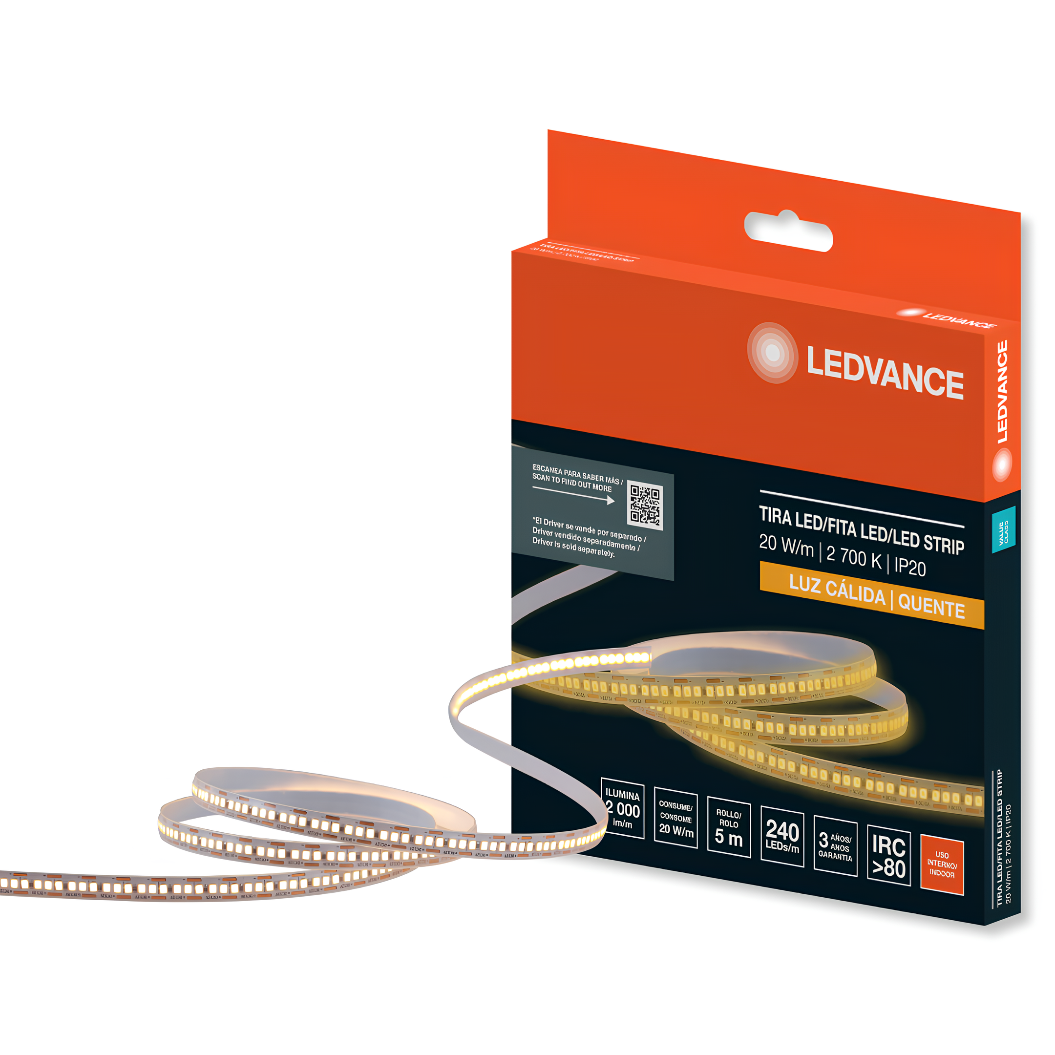 Fita Led Value Smd 2835 5M 20W/M 2000 Lm/M Ip20 12V Ledvance