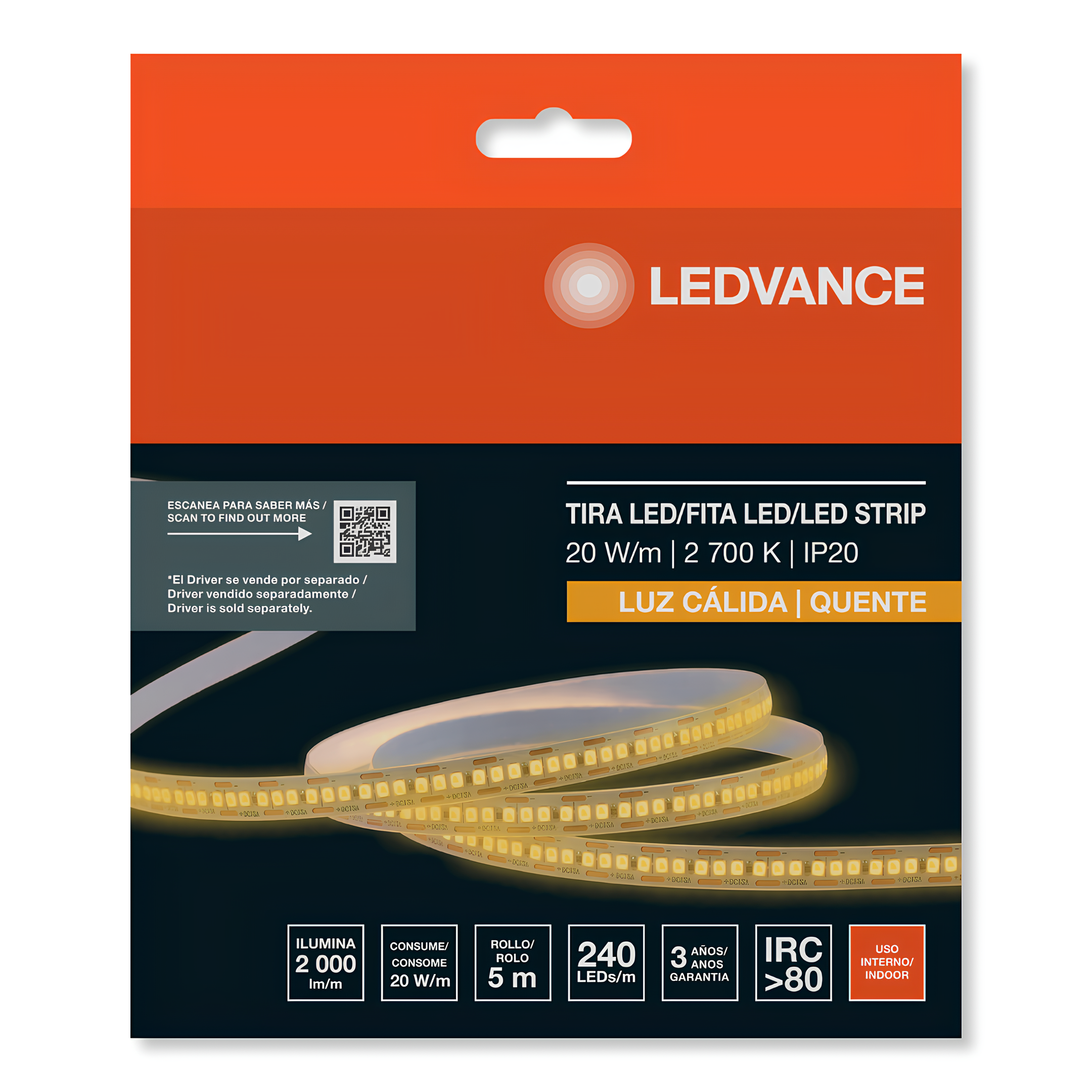 Fita Led Value Smd 2835 5M 20W/M 2000 Lm/M Ip20 12V Ledvance
