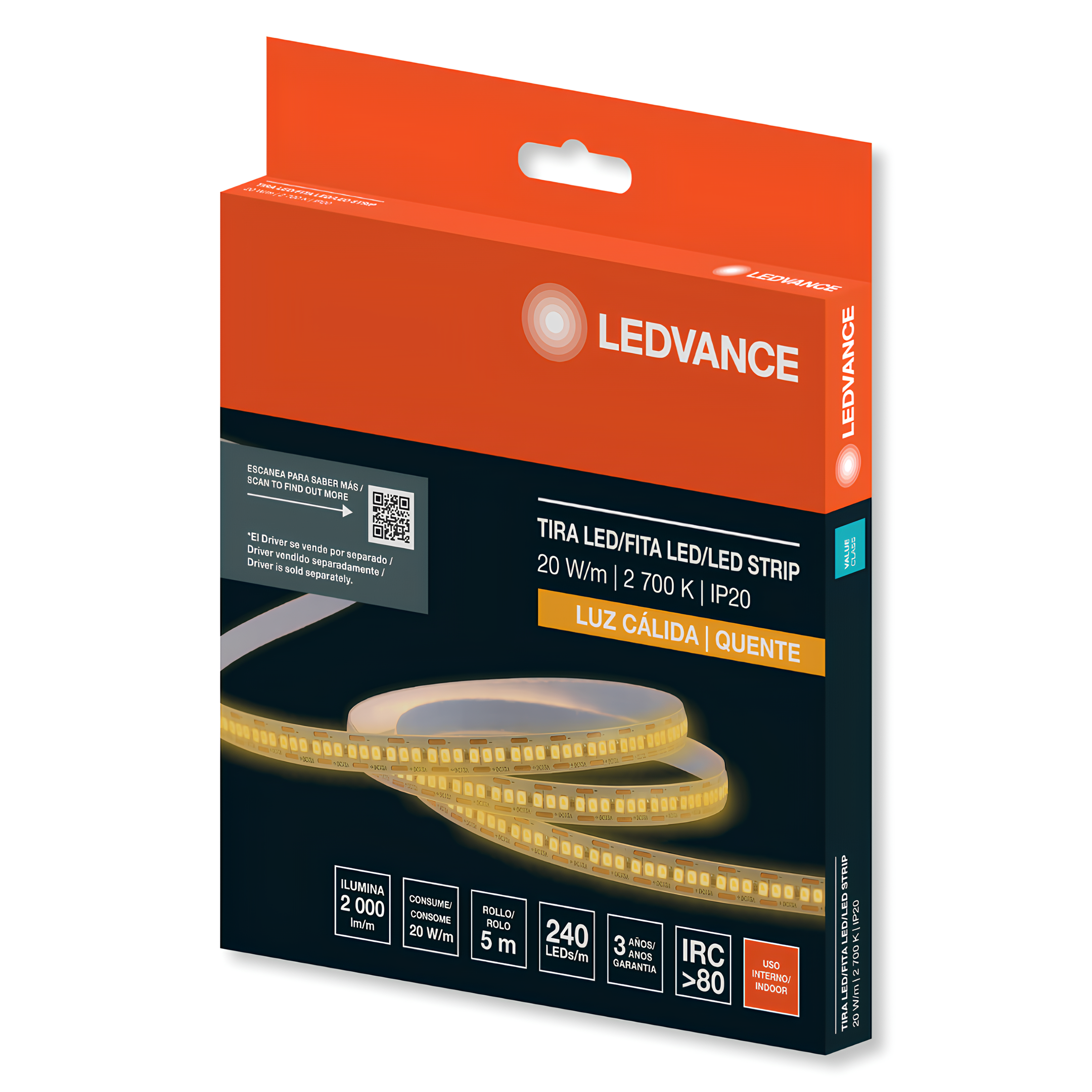 Fita Led Value Smd 2835 5M 20W/M 2000 Lm/M Ip20 12V Ledvance