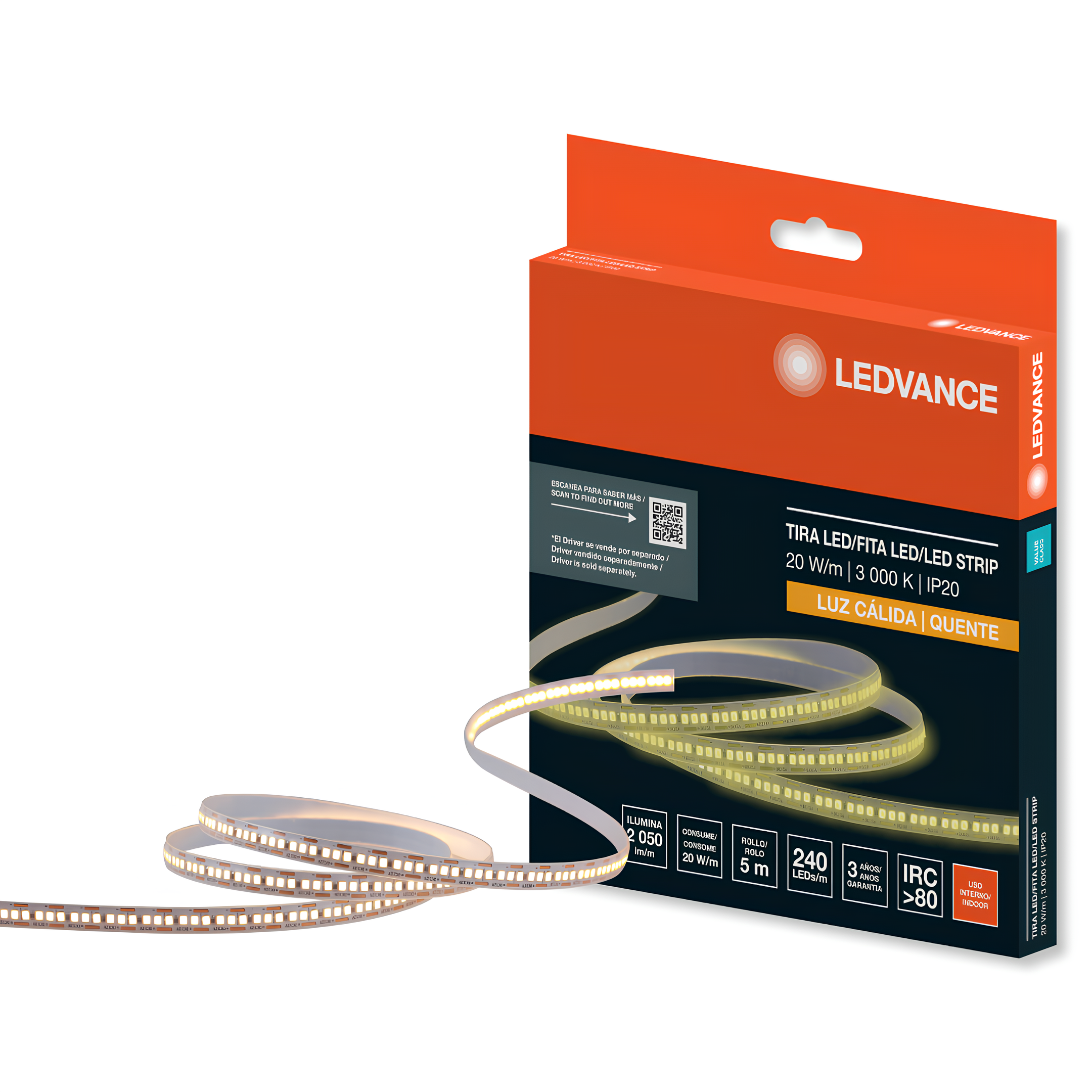 Fita Led Value Smd 2835 5M 20W/M 2000 Lm/M Ip20 12V Ledvance