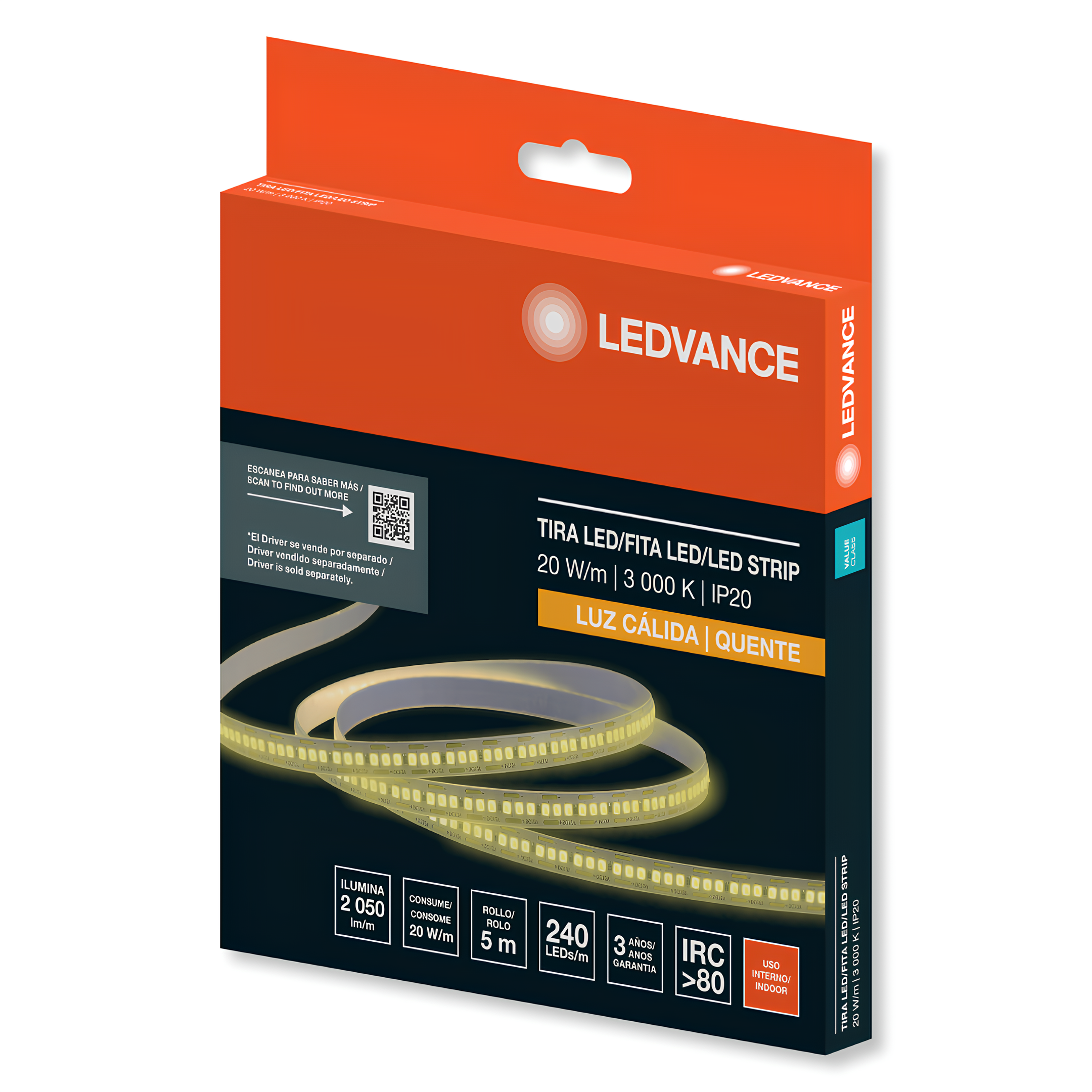 Fita Led Value Smd 2835 5M 20W/M 2000 Lm/M Ip20 12V Ledvance