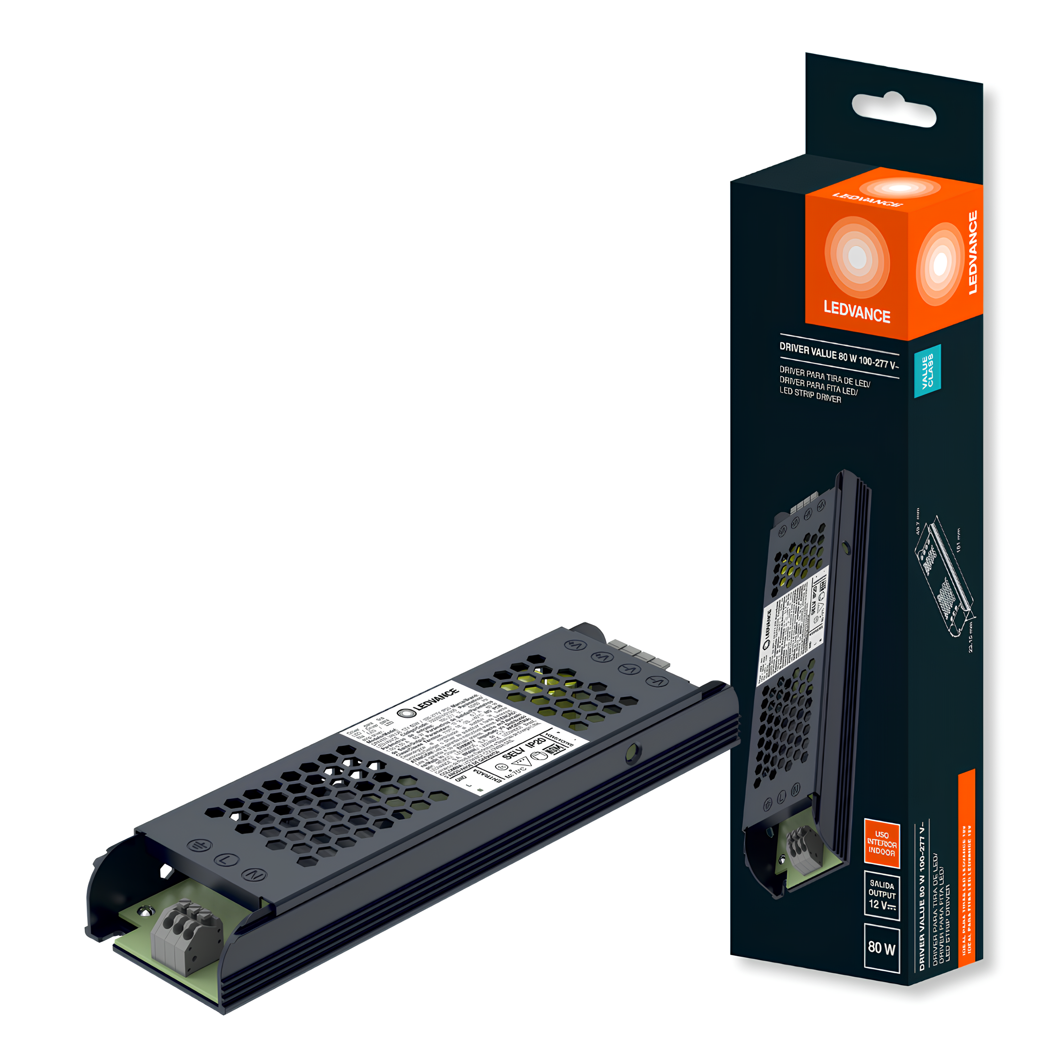 Driver Corrente Contínua Value 80W Ip20 12V Bivolt Ledvance