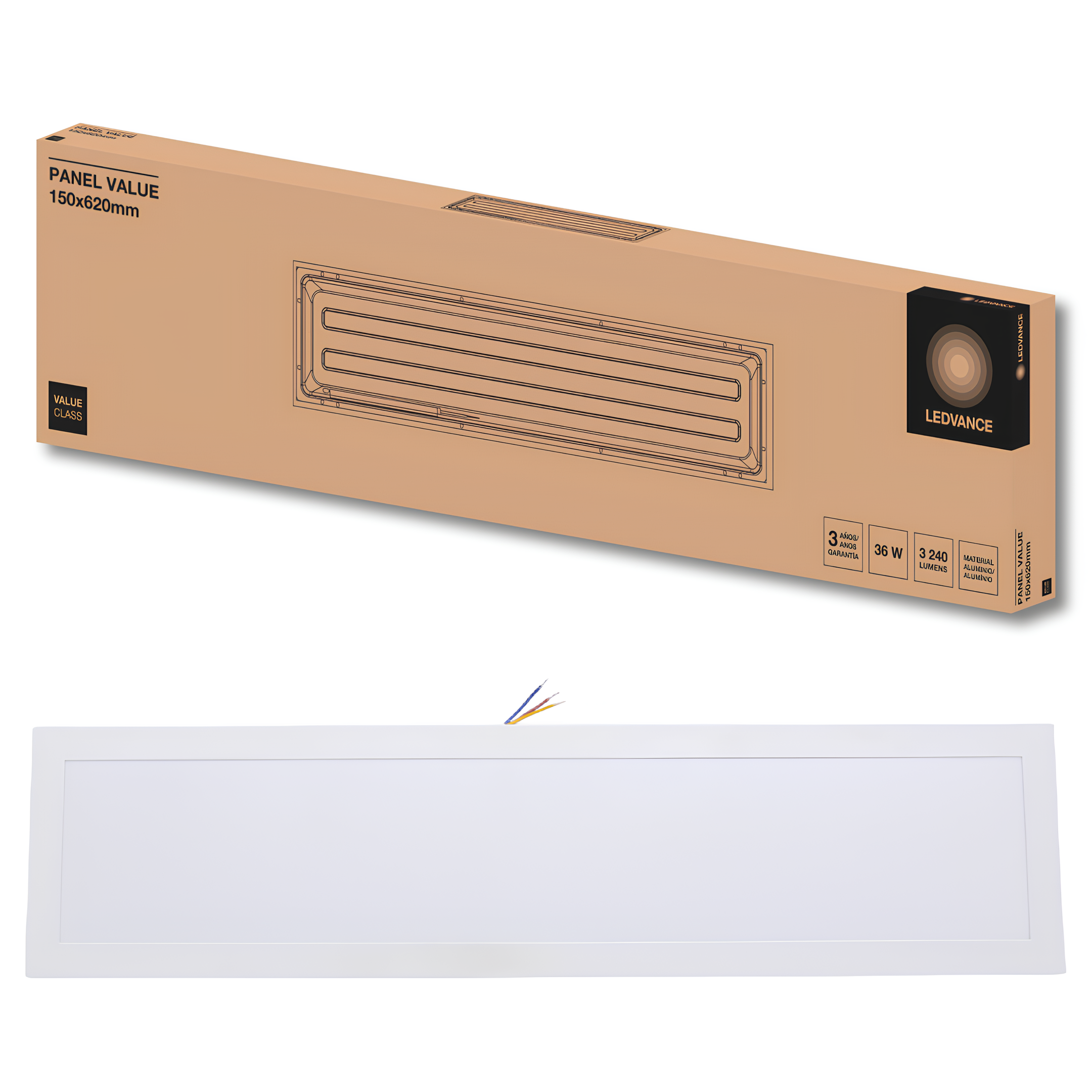 Luminaria Embutir Panel Value 15X62cm 36W 3240Lm Ledvance