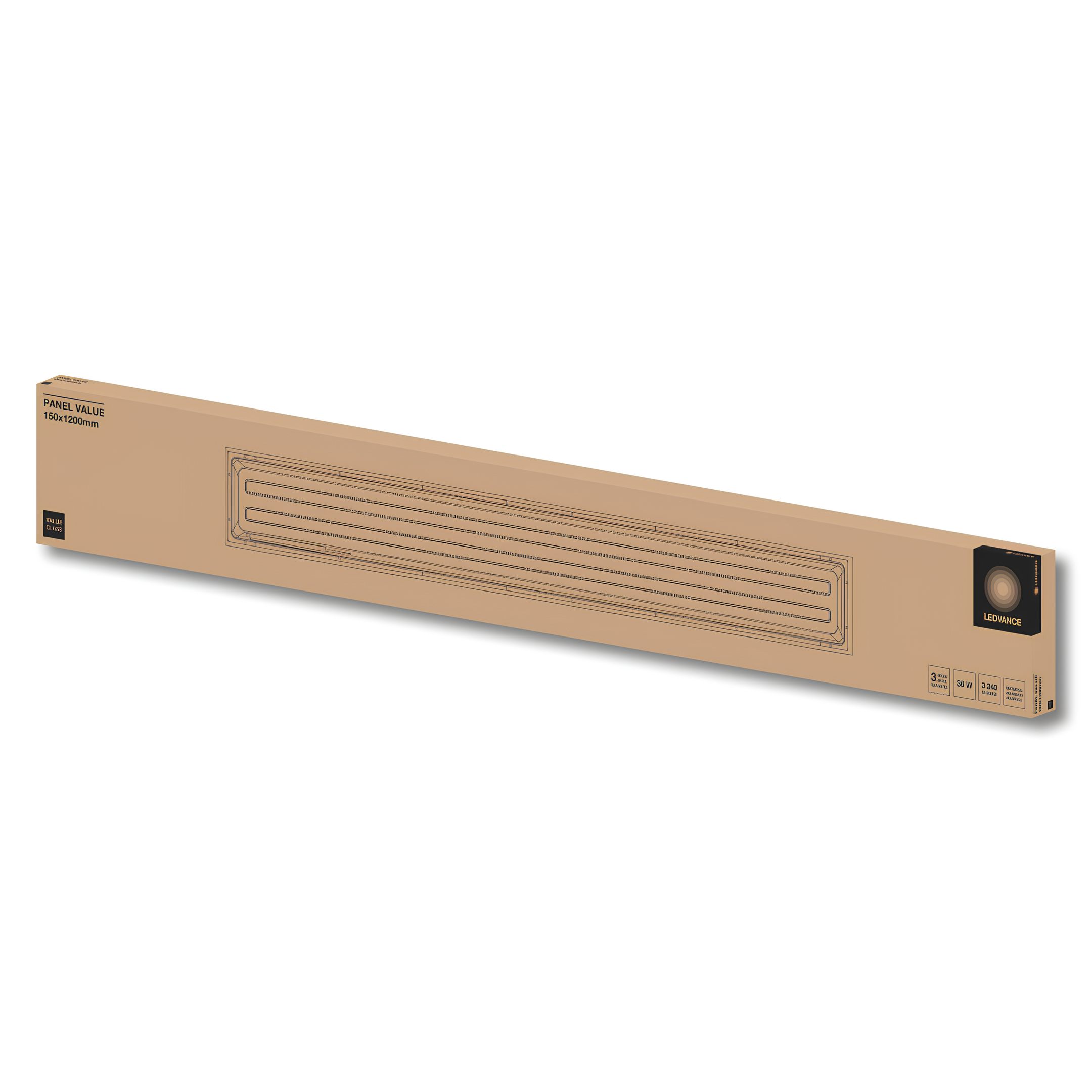 Luminaria Embutir Panel Value 15X120cm 36W 3240Lm Ledvance