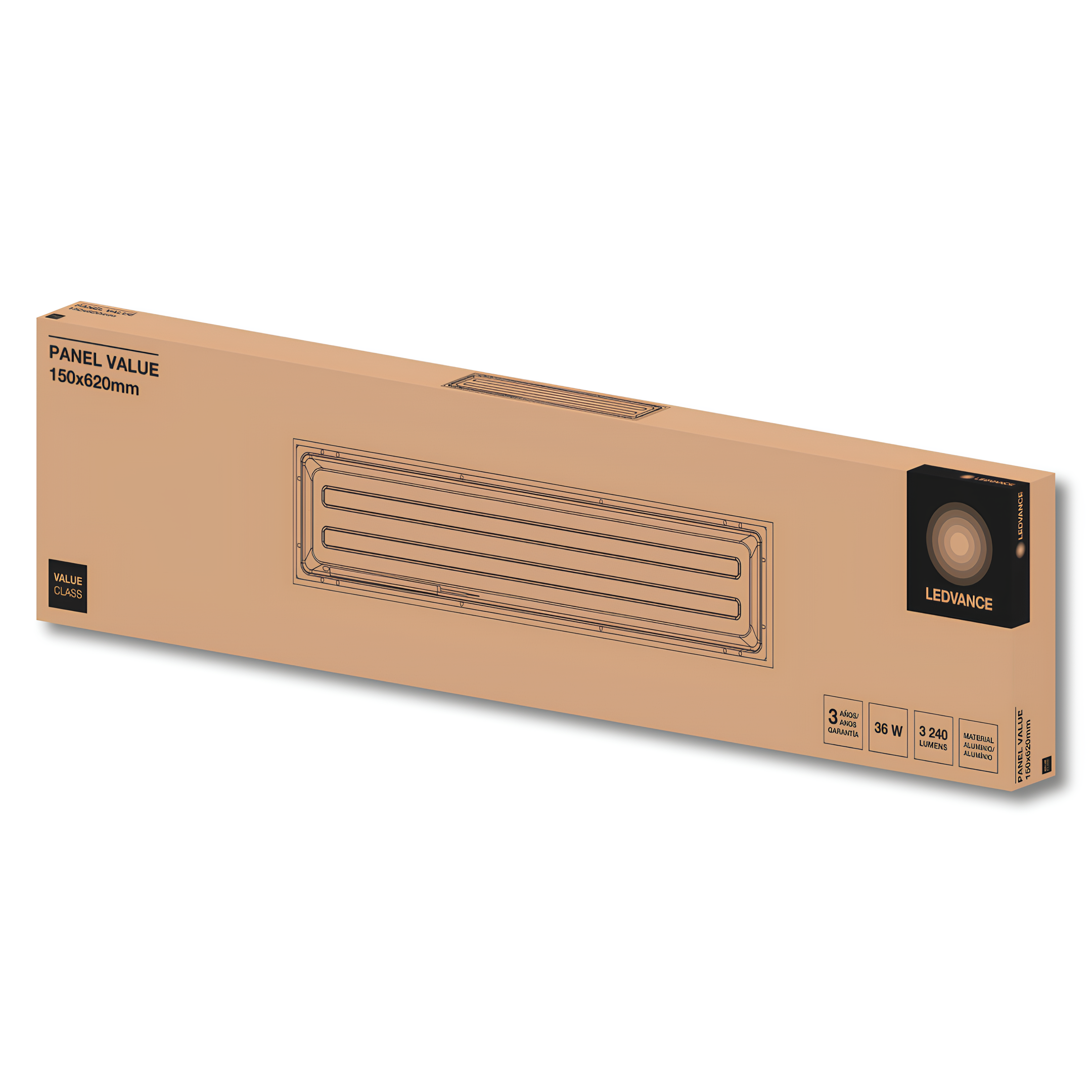 Luminaria Embutir Panel Value 15X62cm 36W 3240Lm Ledvance