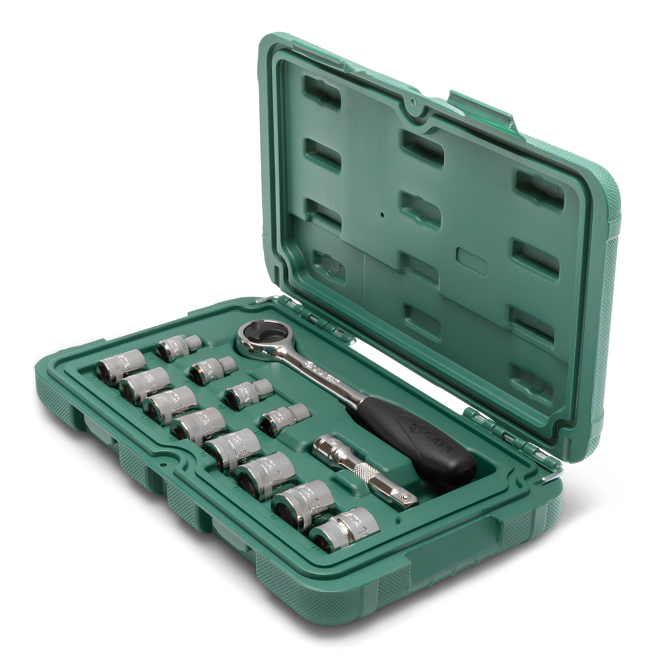 Jogo De Soquetes 3/8" Com Catraca De 14 Peças ST09523 Sata