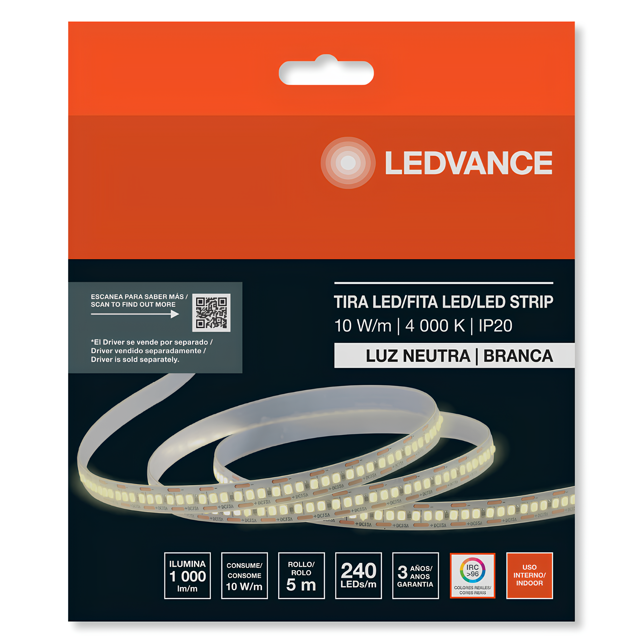 Fita Led 5M Ip20 900Lm/M 10W/M 12V Irc96 Smd2835 Value Ledvance