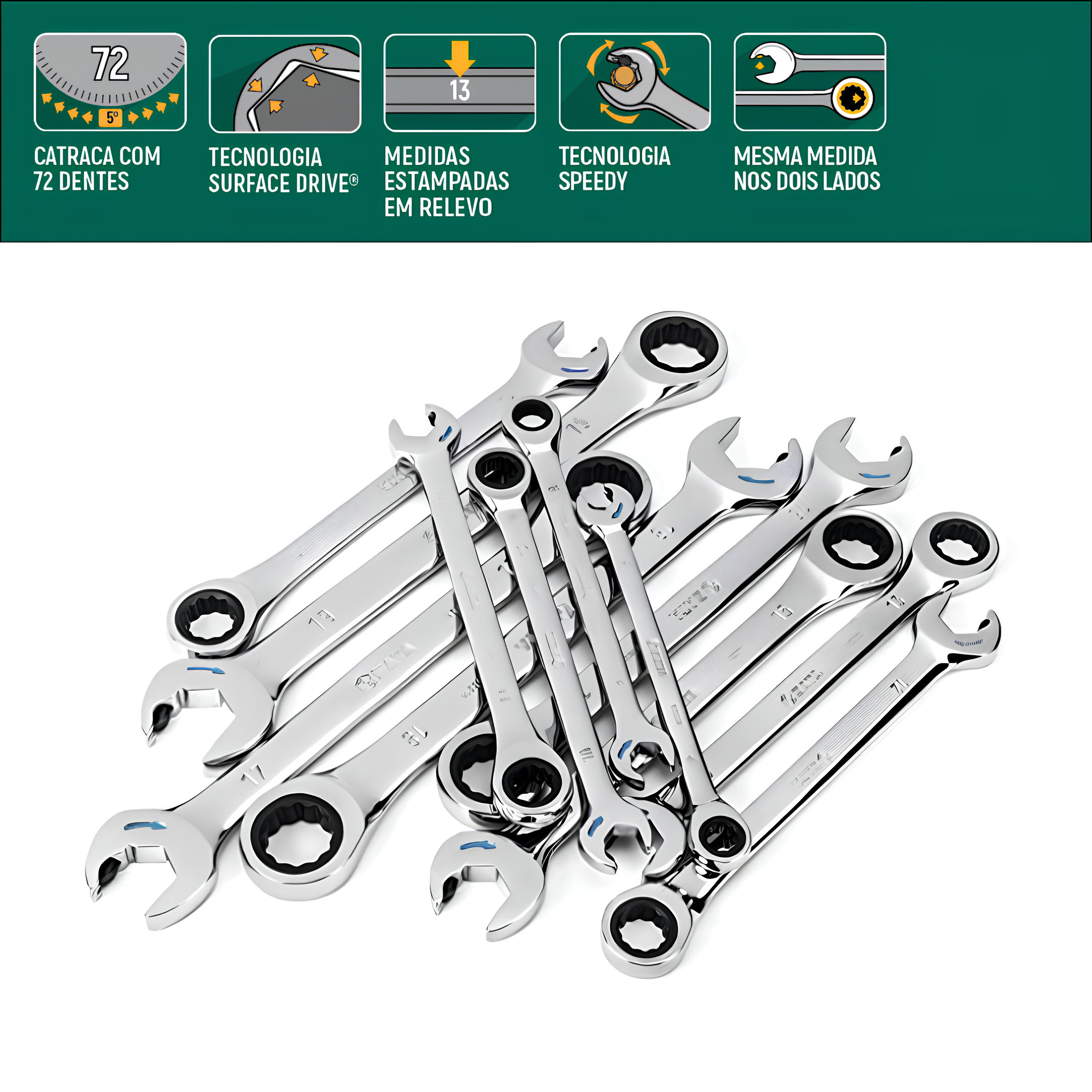 Chave Combinada Speedy Com Catraca De 10Mm ST43606 Sata