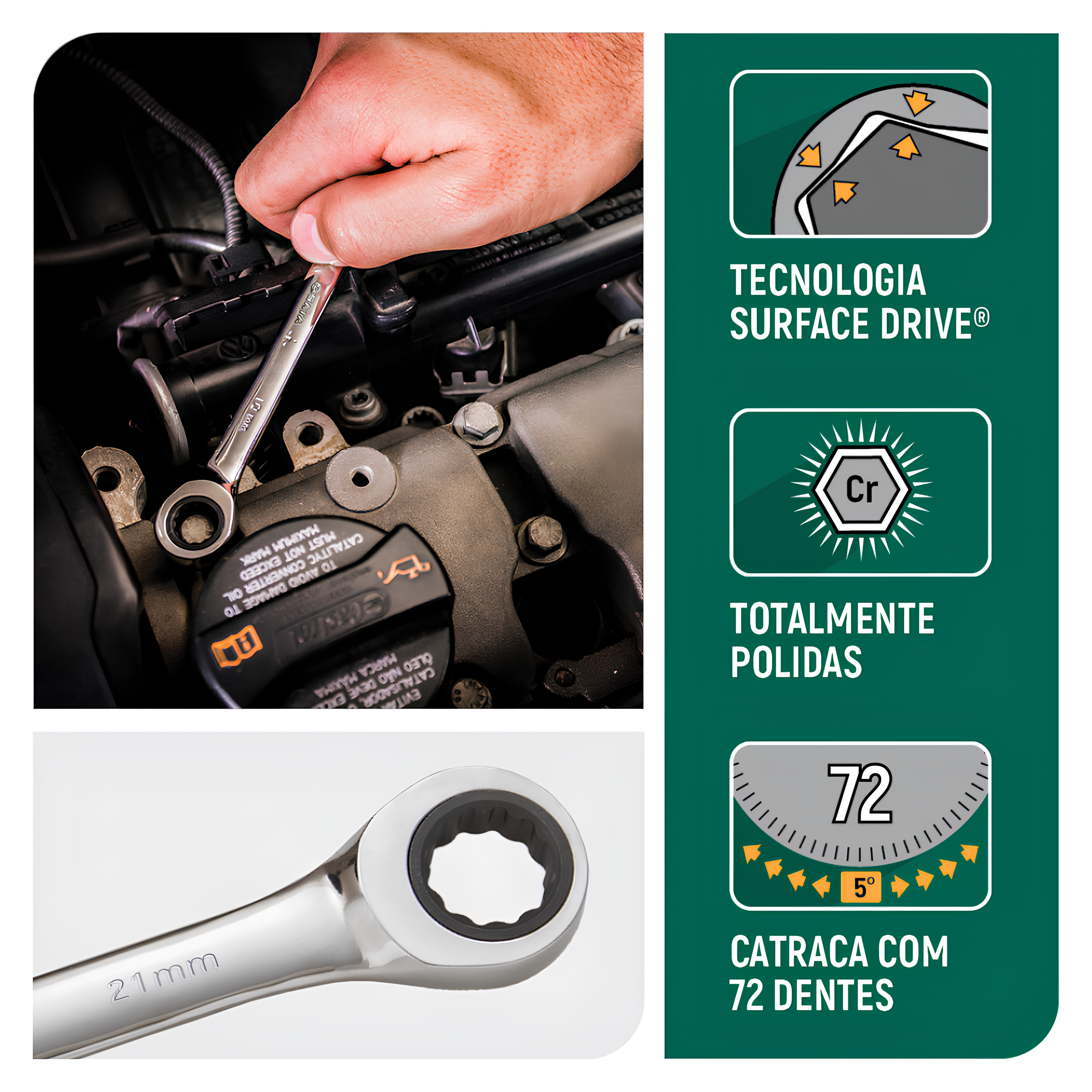 Chave Combinada Com Catraca De 21Mm St43213st Sata