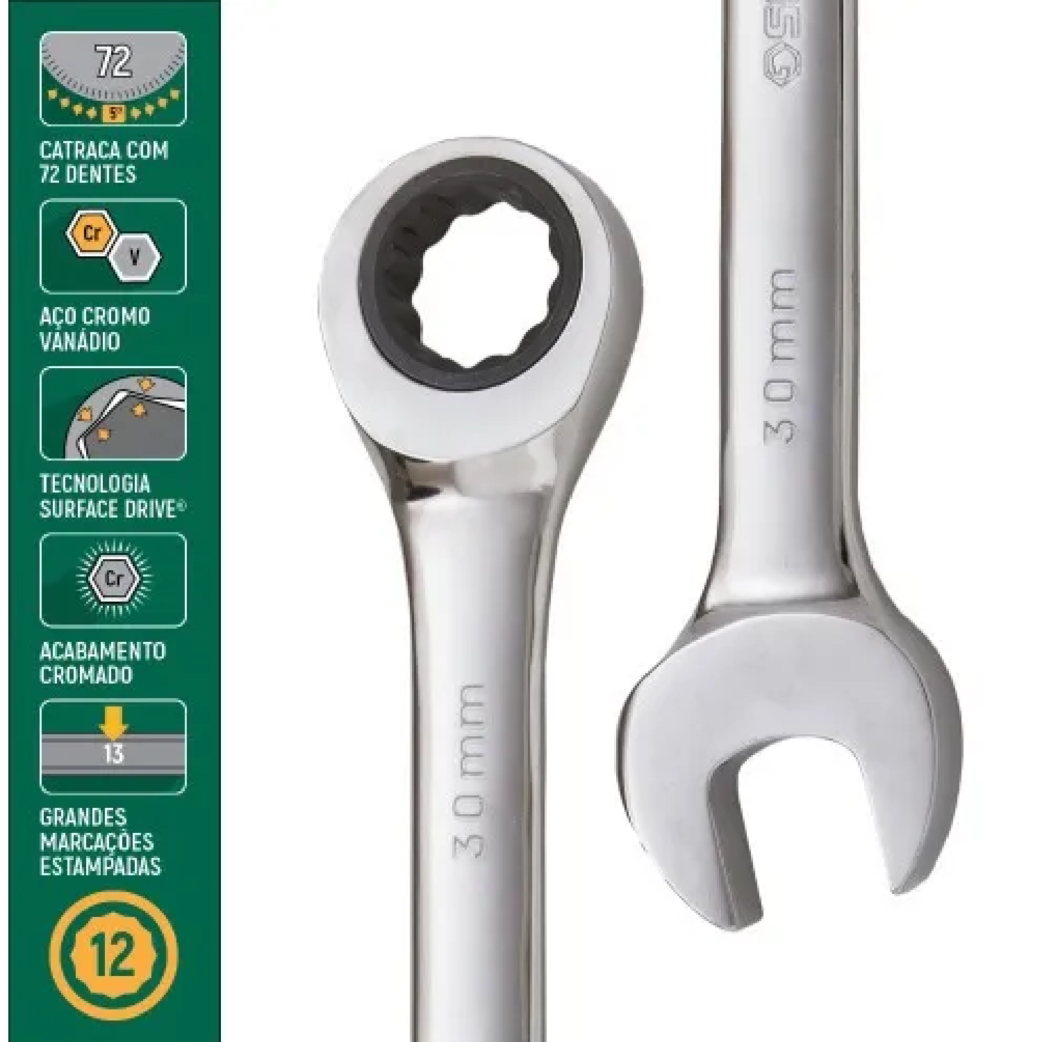 Chave Combinada Com Catraca De 30Mm St43218st Sata