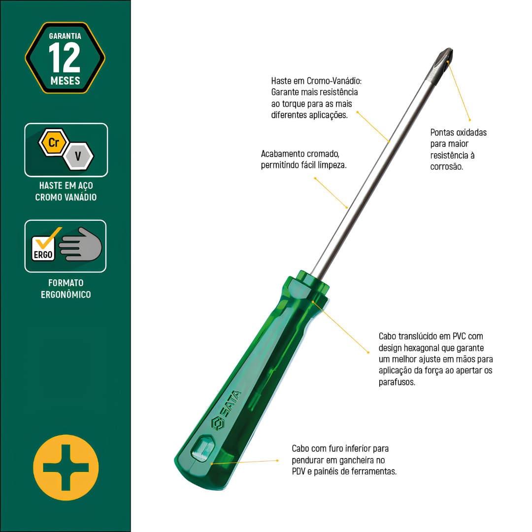 Jogo De Chave Fenda/Philips 4Pçs St08043l Sata