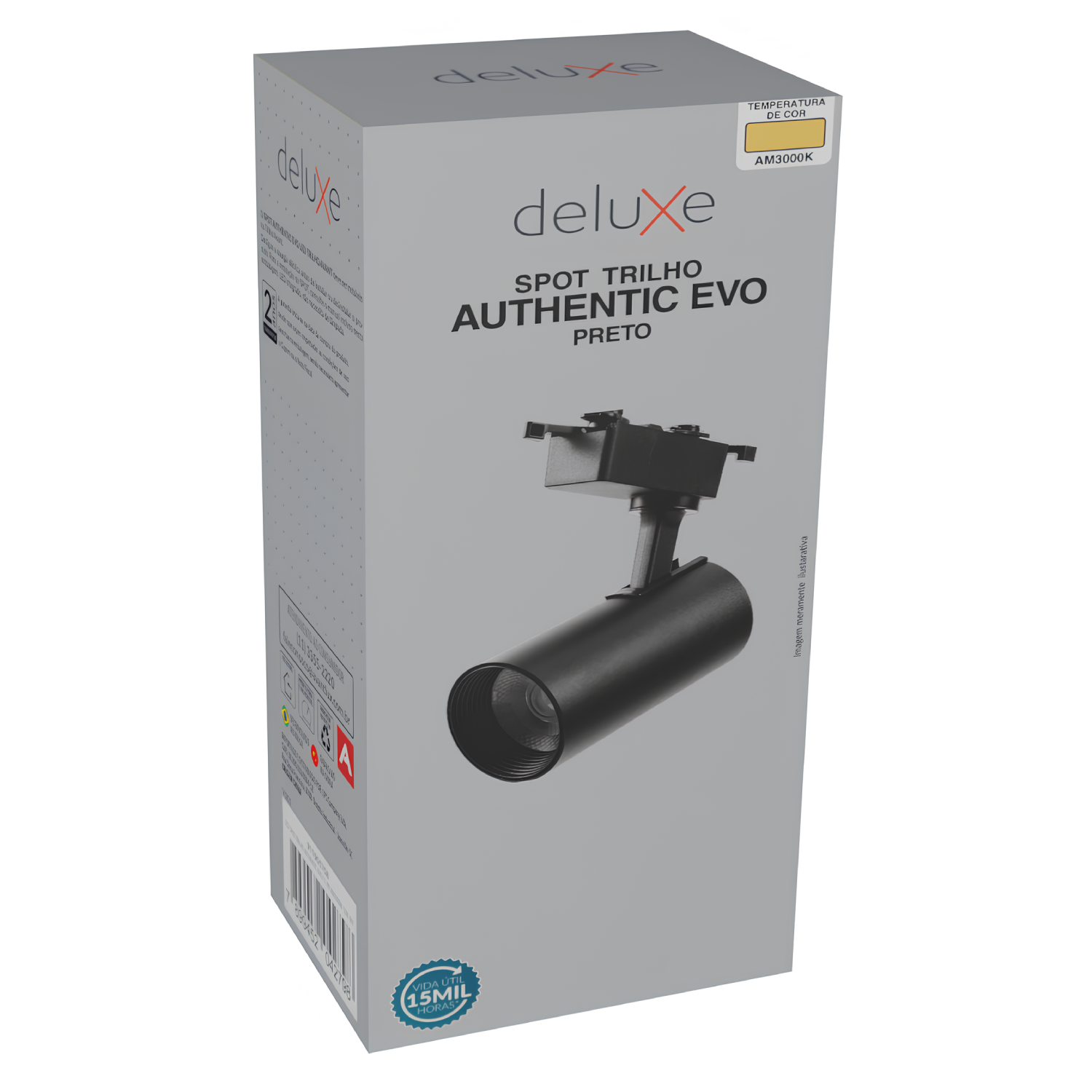 Spot Trilho Eletrificado Authentic Pt 7W 3000K 350Lm Avant