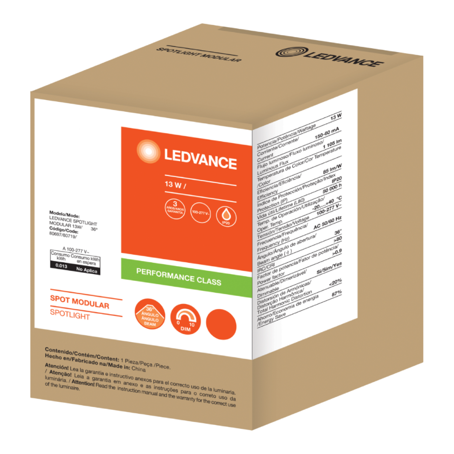 Luminaria Spotlight Modular Dim 13W 3000K 1200Lm Ledvance