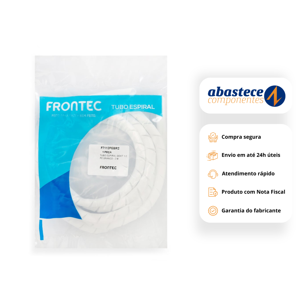 Tubo Espiral Organizador 1/2 2M Branco F7112pebr2 Frontec