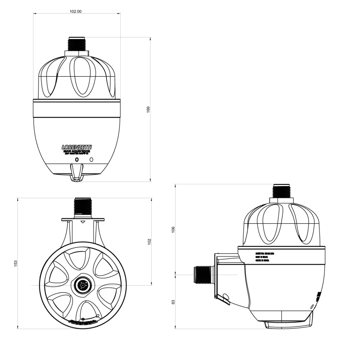Maxi Aquecedor Ultra 127V 4600W 7560049 Lorenzetti