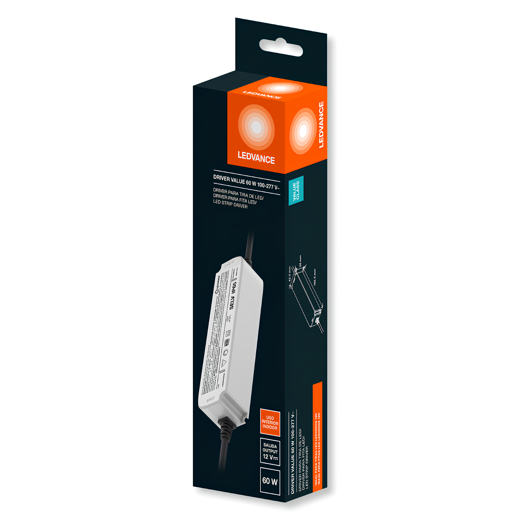 Driver Corrente Contínua Value 60W Ip65 12V Bivolt Ledvance