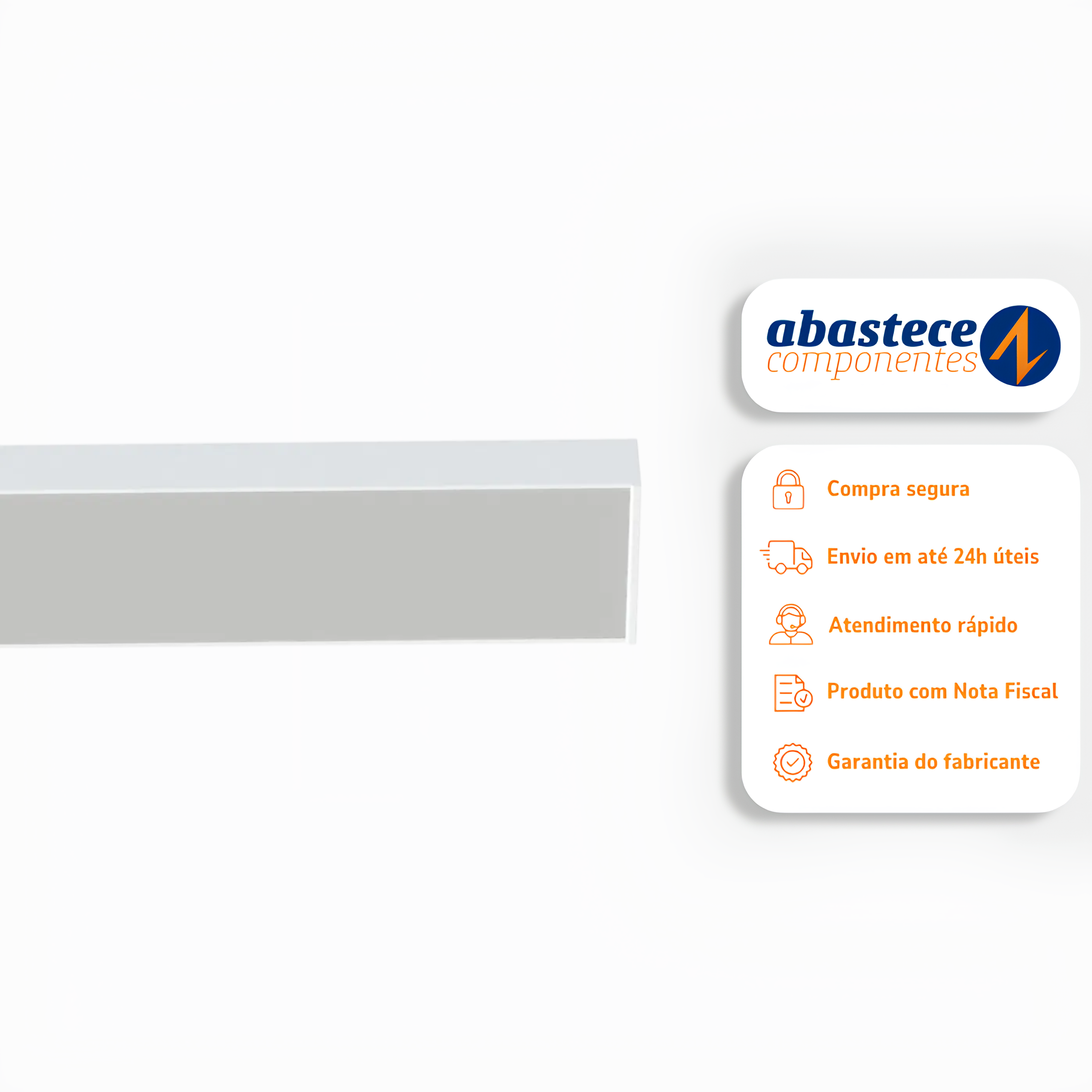 Perfil De Sobrepor Milano Branco 53x20x1000 SE-255.3275 Save Energy