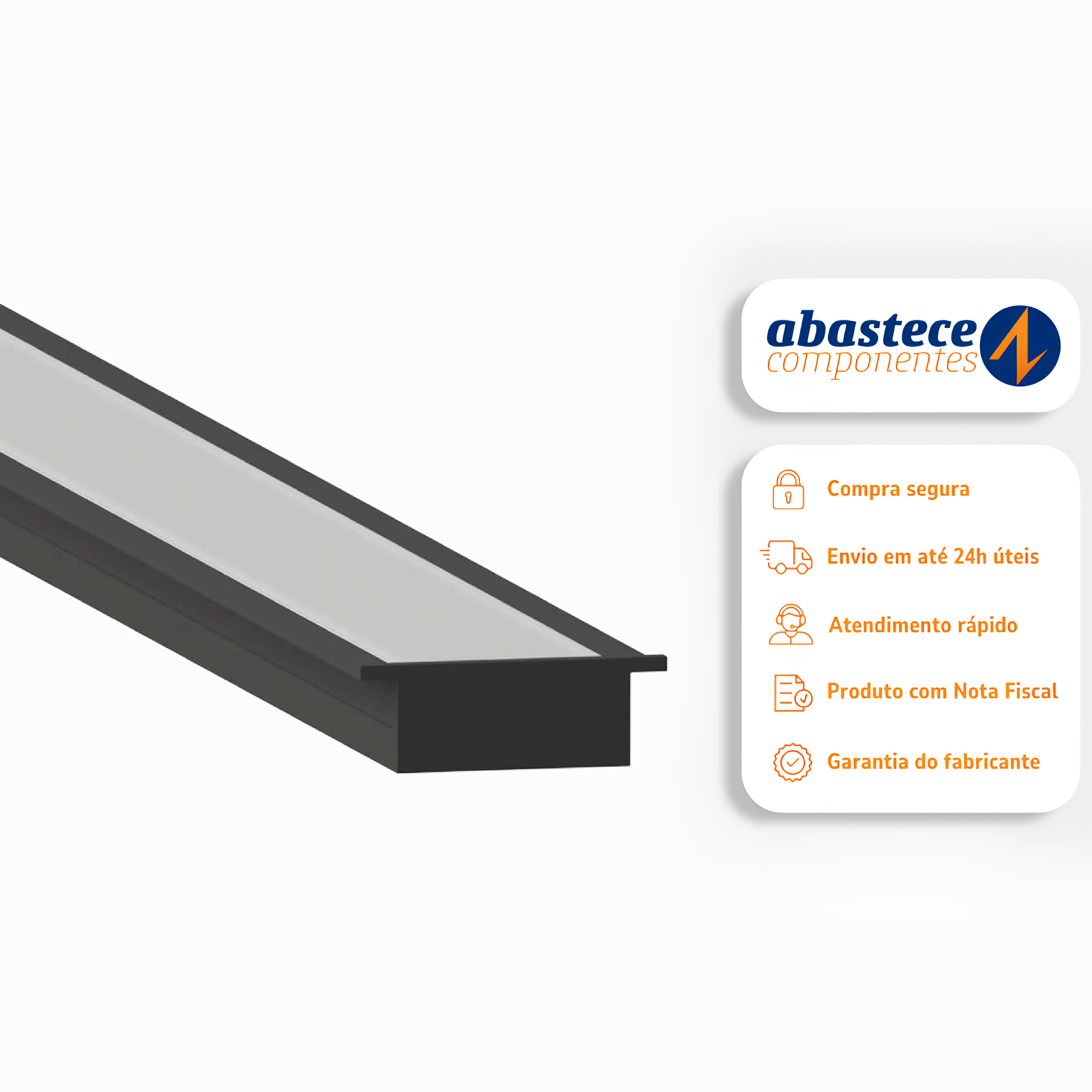 Perfil De Embutir Sardegna Preto 40x13x3000 SE-255.3260 Save Energy