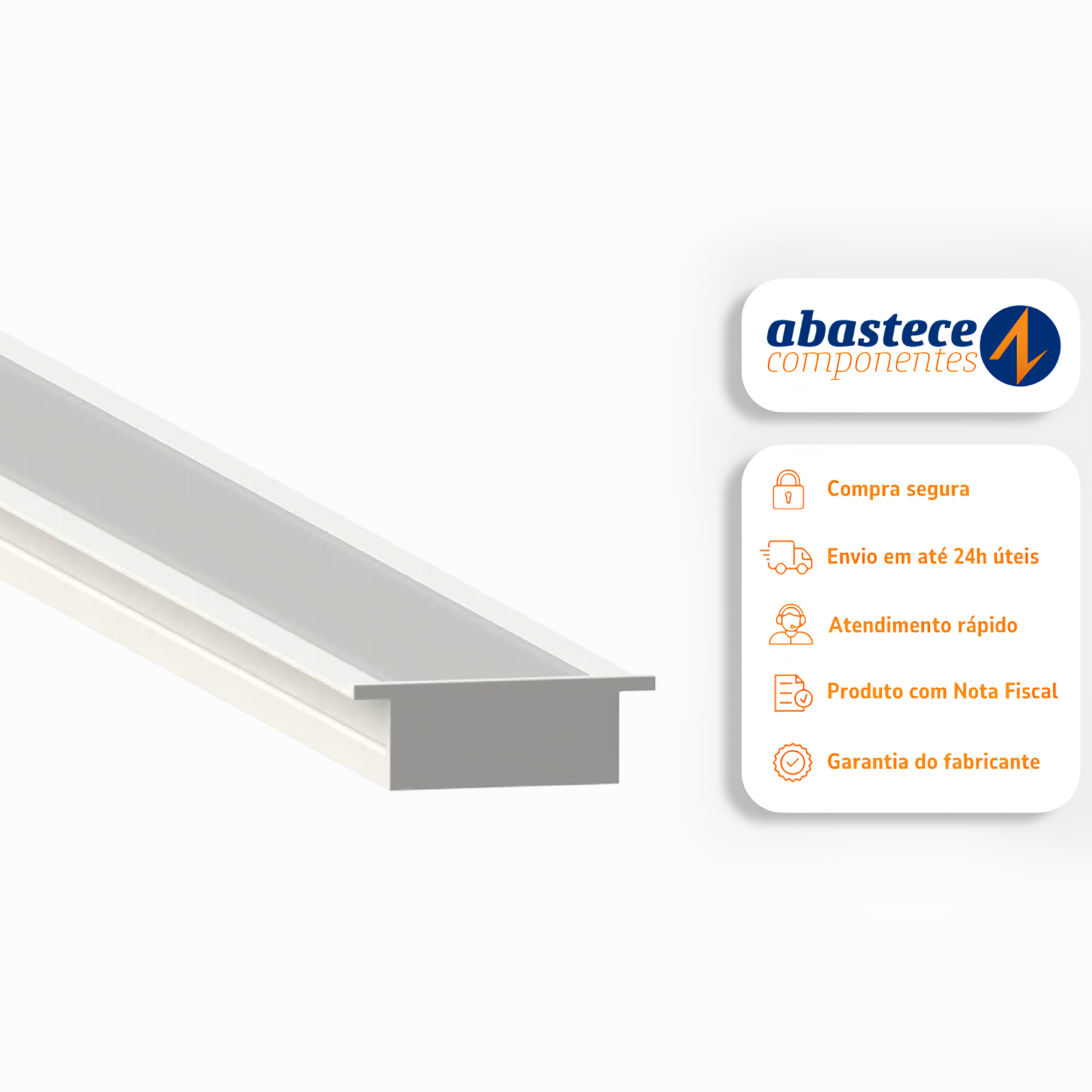 Perfil De Embutir Sardegna Branco 40x13x3000 SE-255.3258 Save Energy