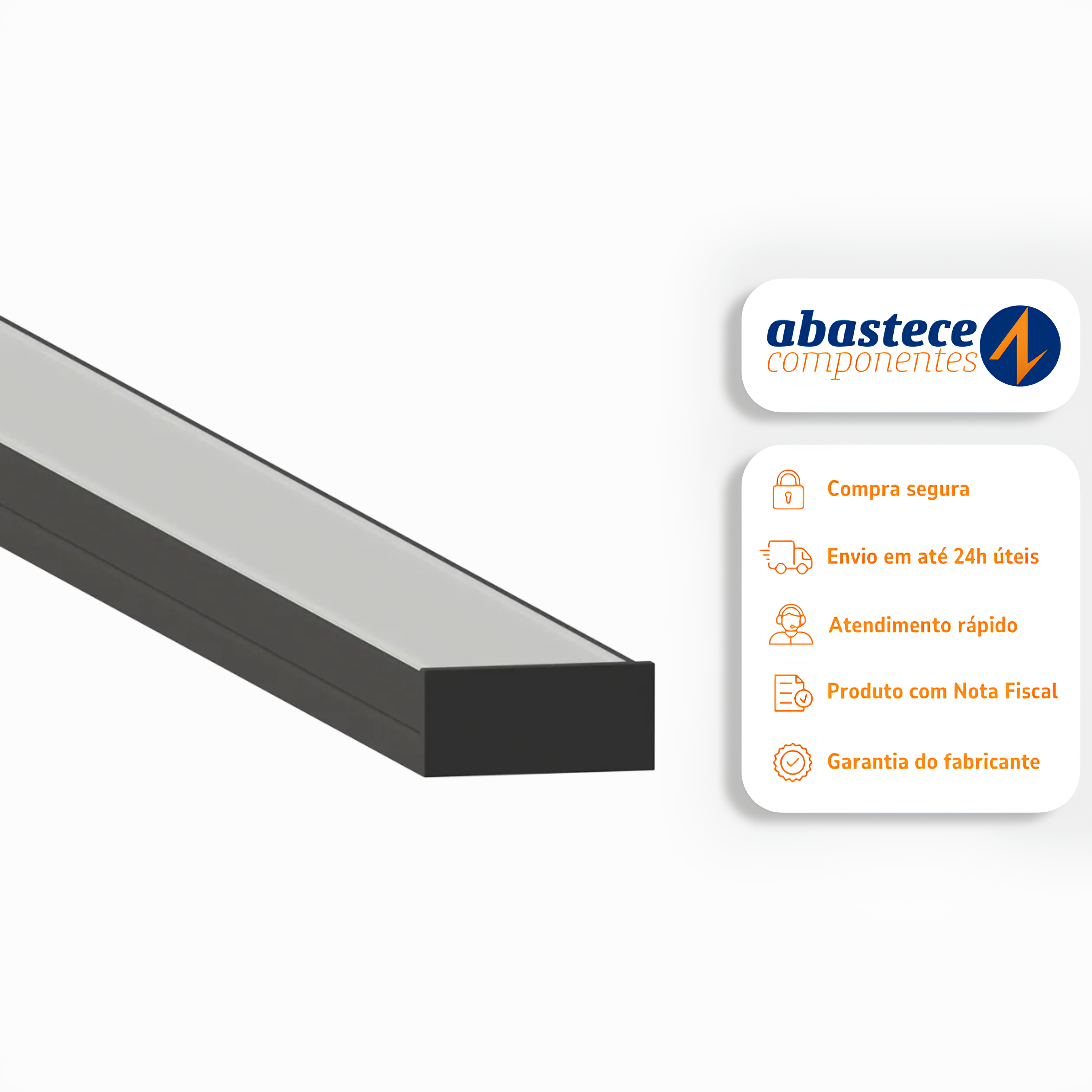 Perfil De Sobrepor Sardegna Preto 30x13x3000 SE-255.3261 Save Energy