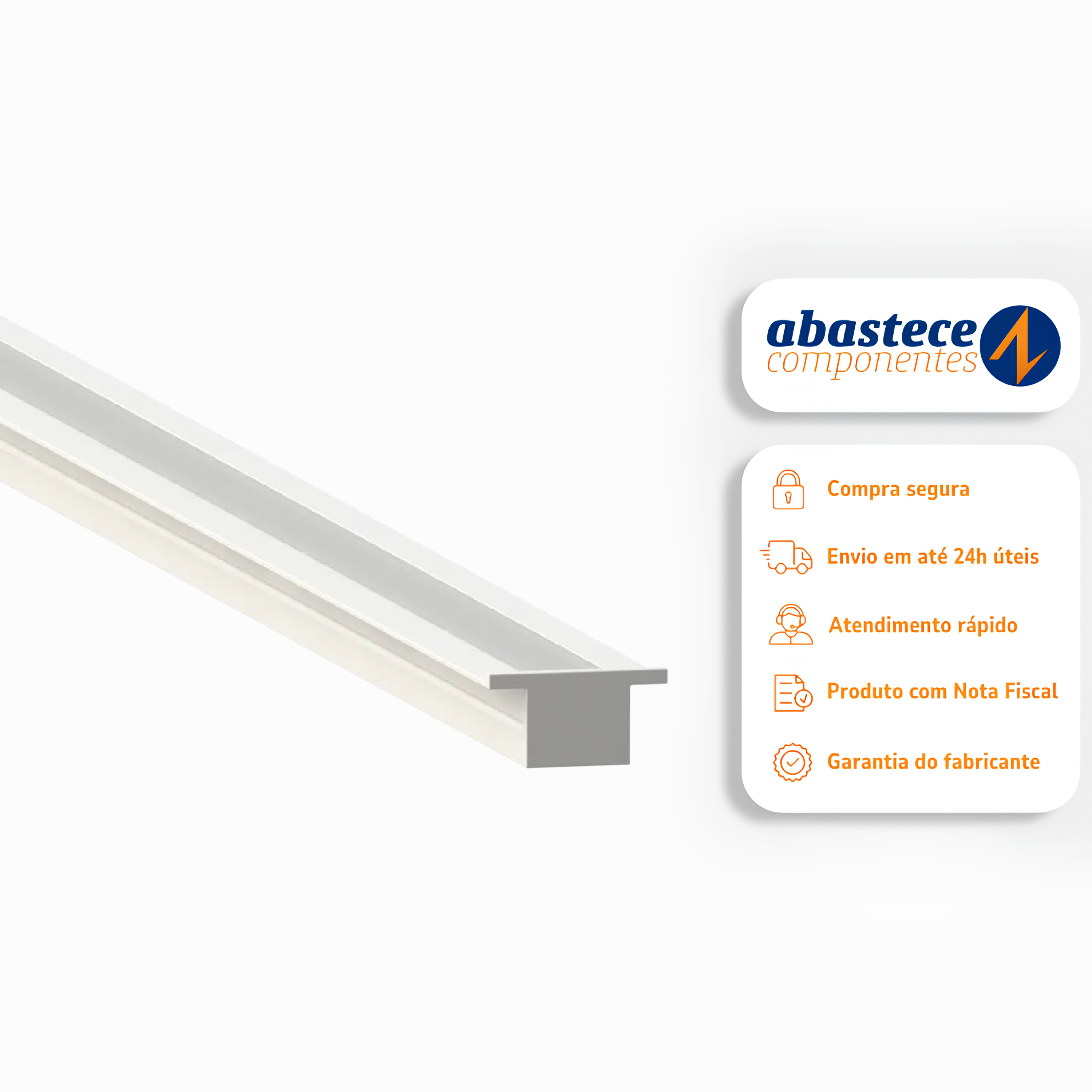 Perfil De Embutir Trento Branco 23x11x3000 SE-255.3270 Save Energy