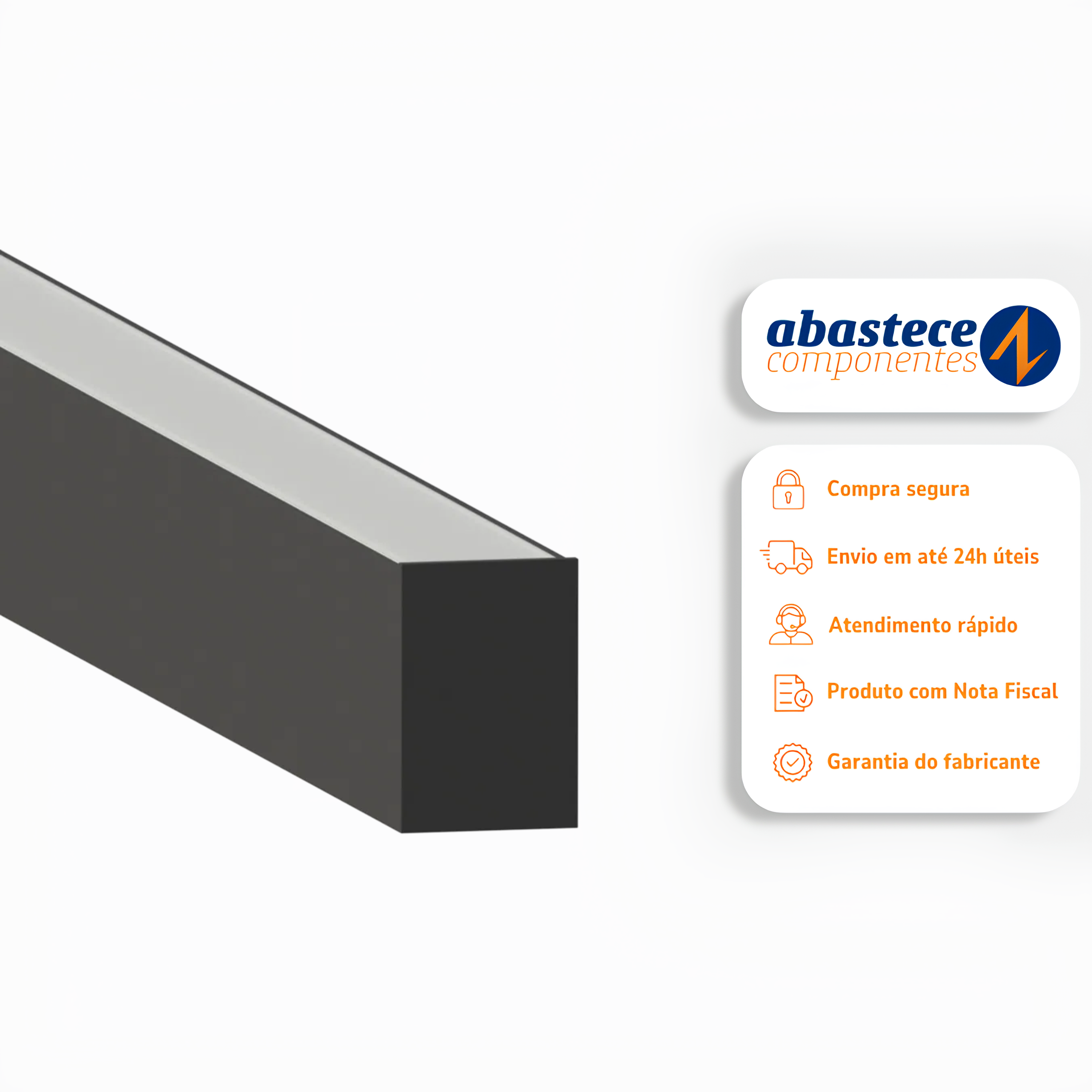 Perfil De Sobrepor Torino Preto 32x46x3000 SE-255.3309 Save Energy