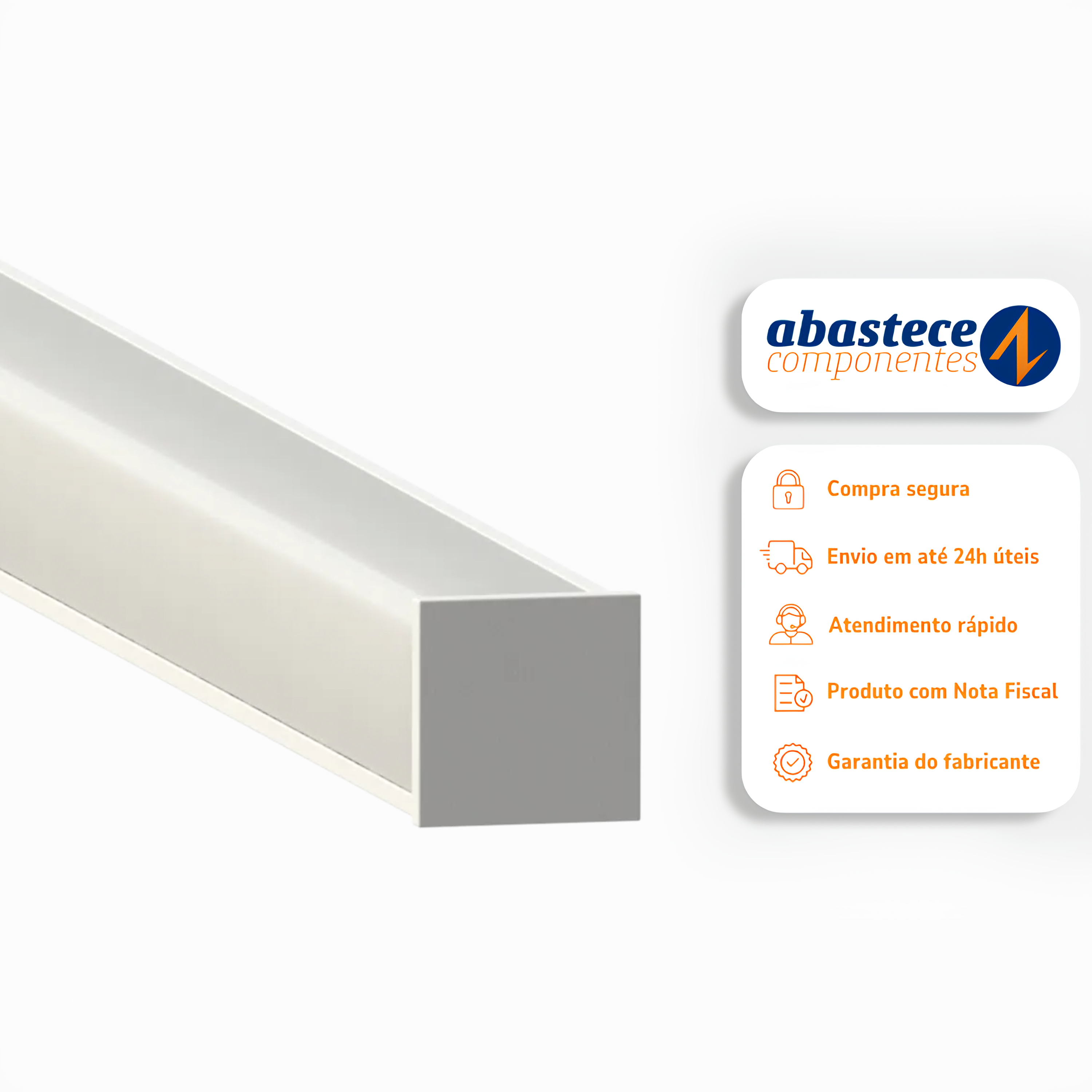 Perfil De Sobrepor Porto Fino Branco 16x16x3000 SE-255.3314 Save Energy
