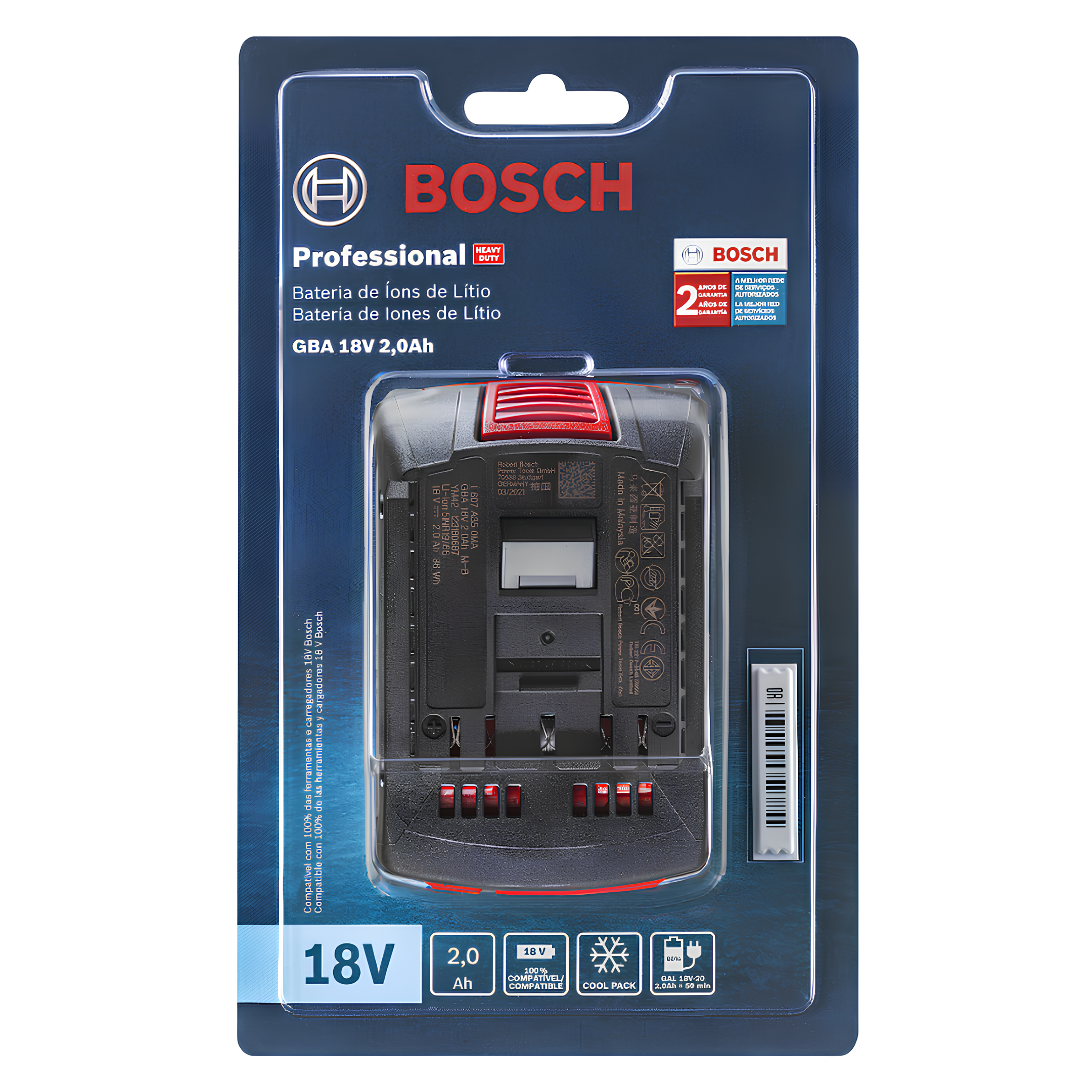 Bateria Recarregável Gba 18V 2.0 Ah 2608000726-000 Bosch