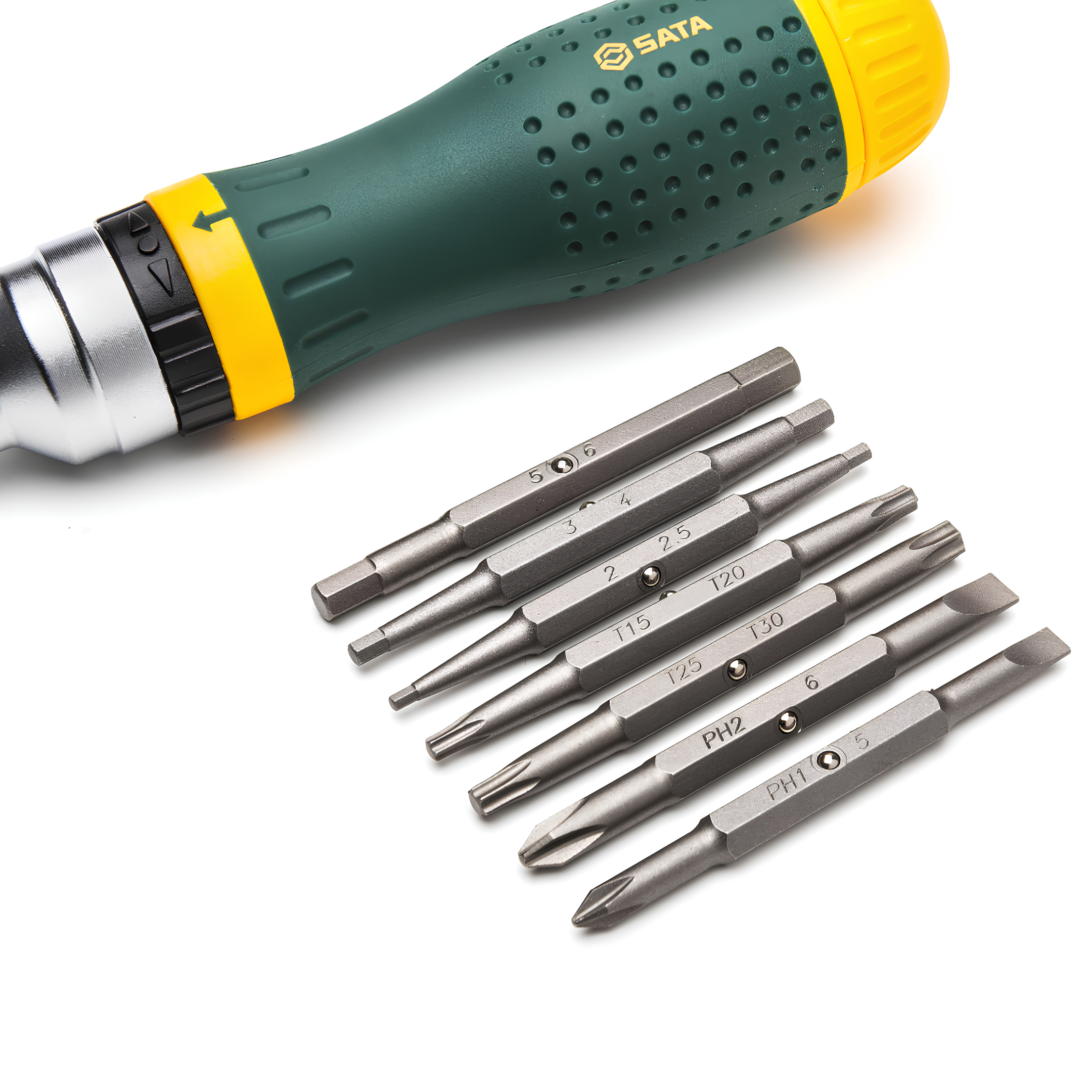 Chave Reta Com Catraca 19 Peças Bits Duplos ST09350 Sata