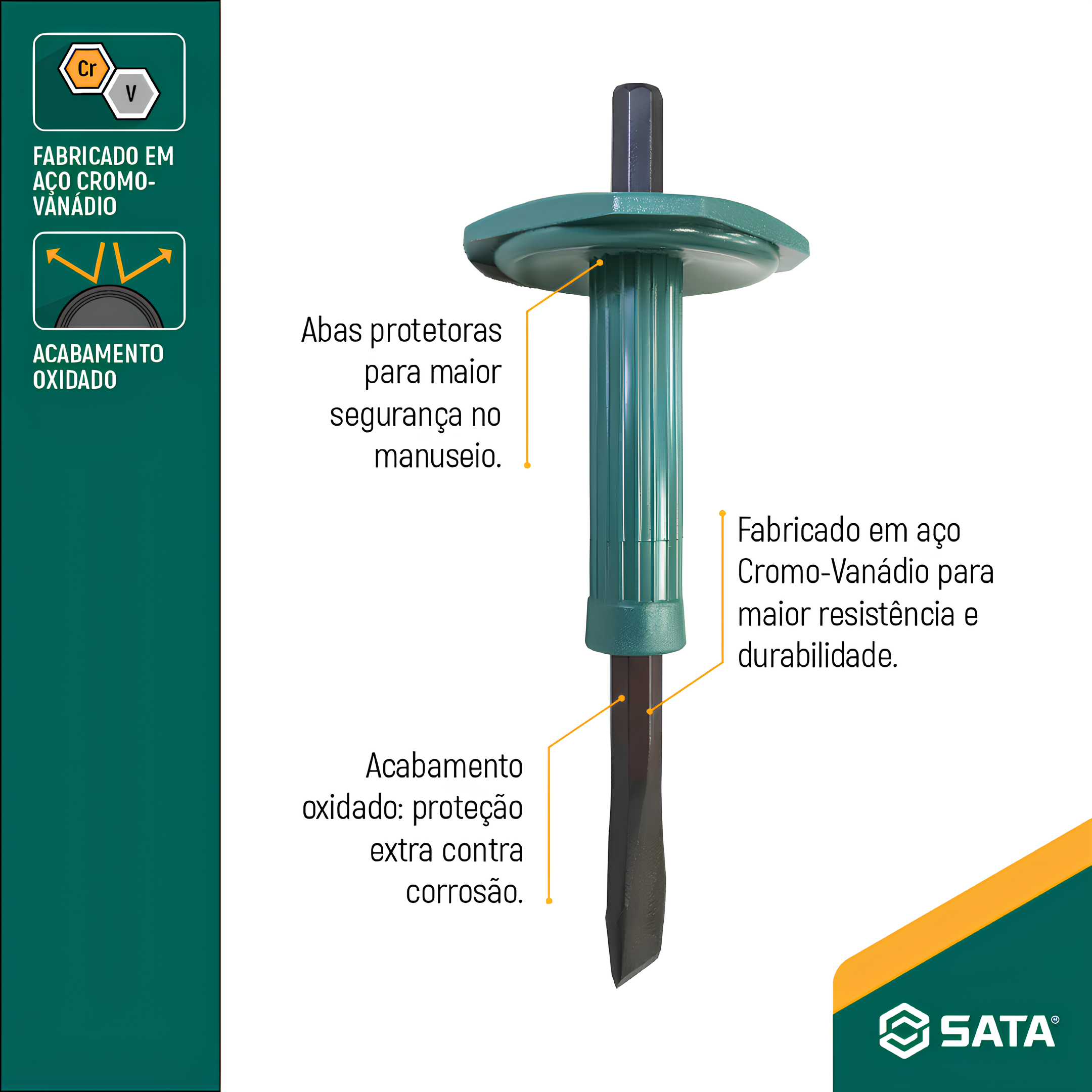Talhadeira Spr Com Punho Protetor 175X19Mm ST90820G Sata