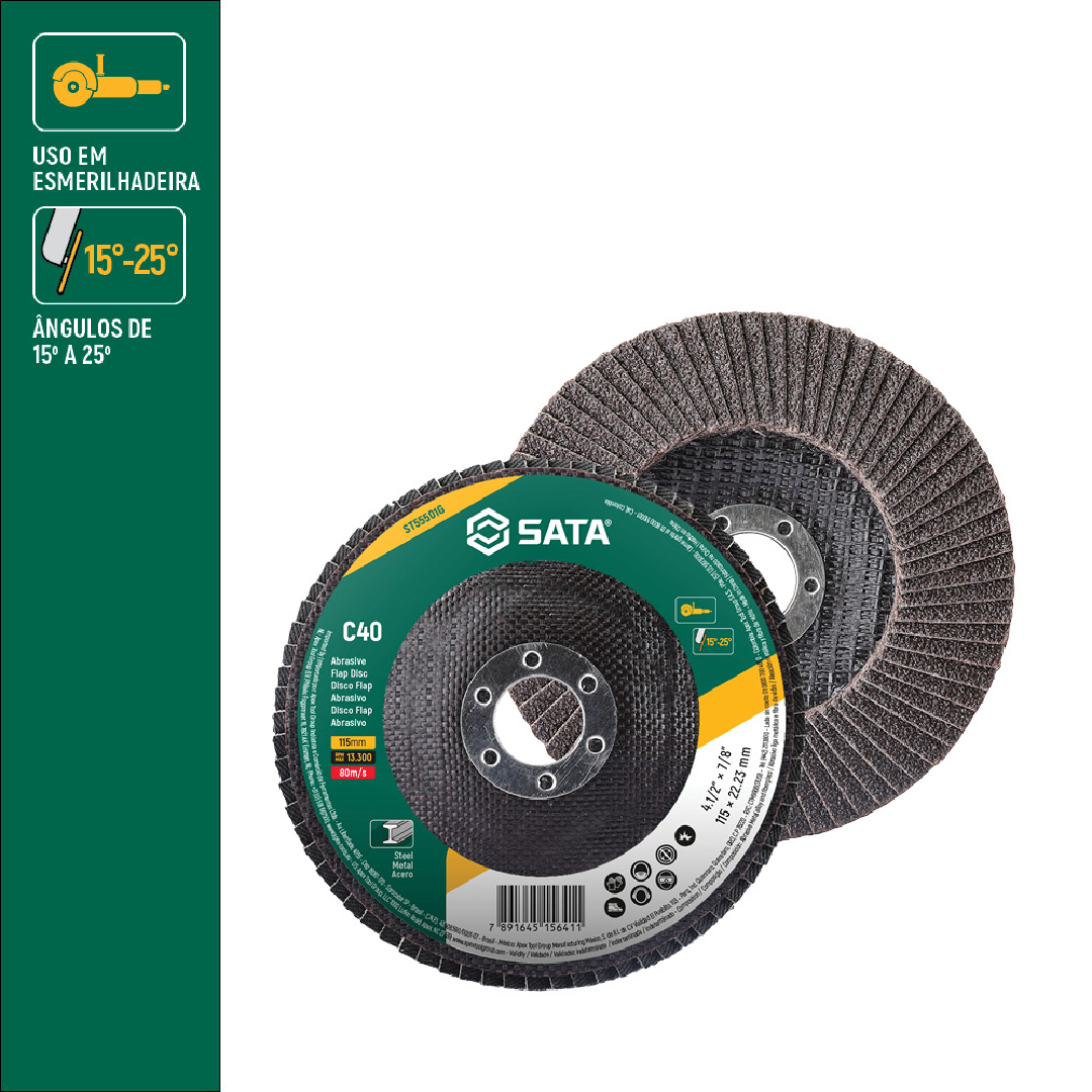 Disco Flap Abrasivo Metal 4.1/2" C40 ST55501G Sata