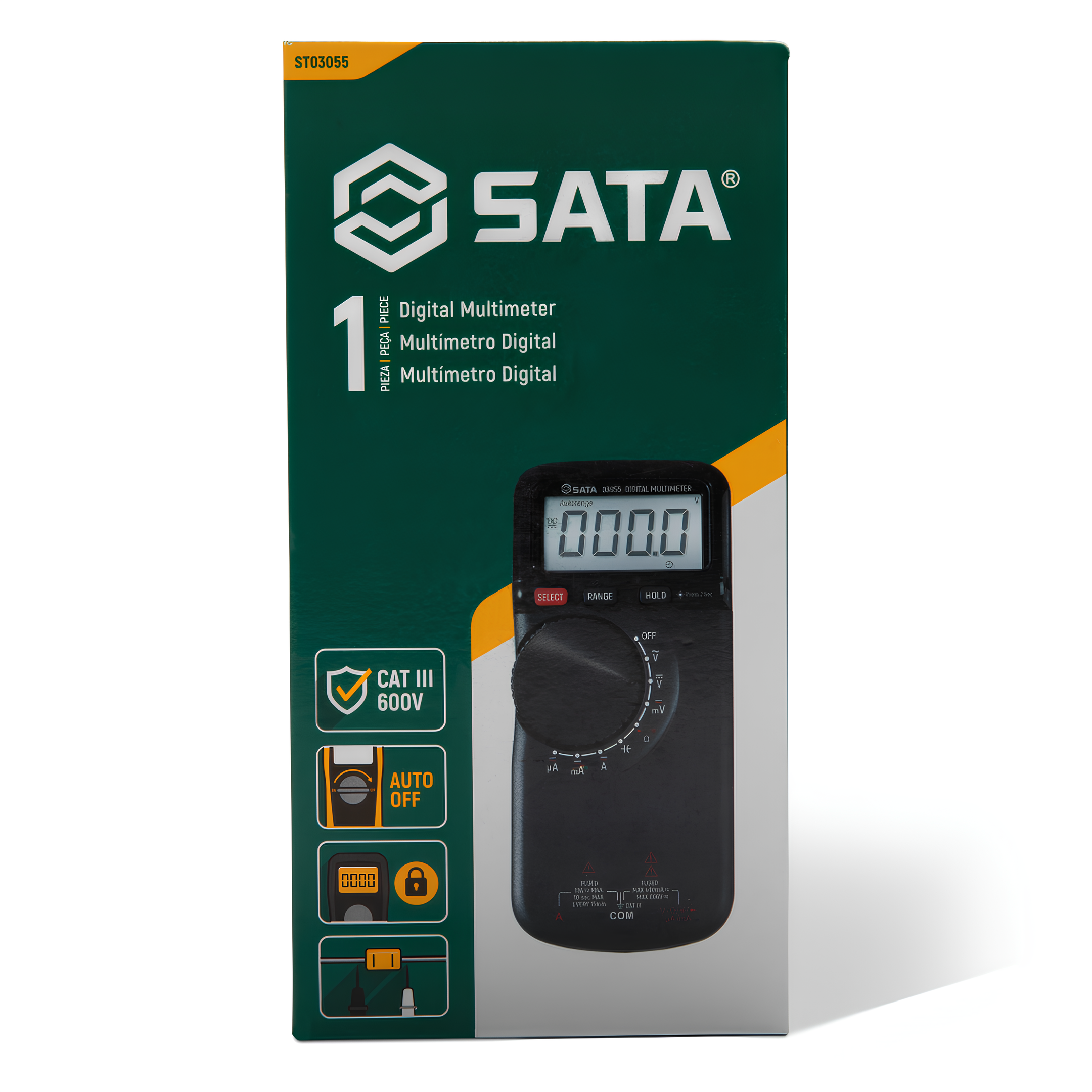Multímetro Digital Clássico Cat III ST03055 Sata