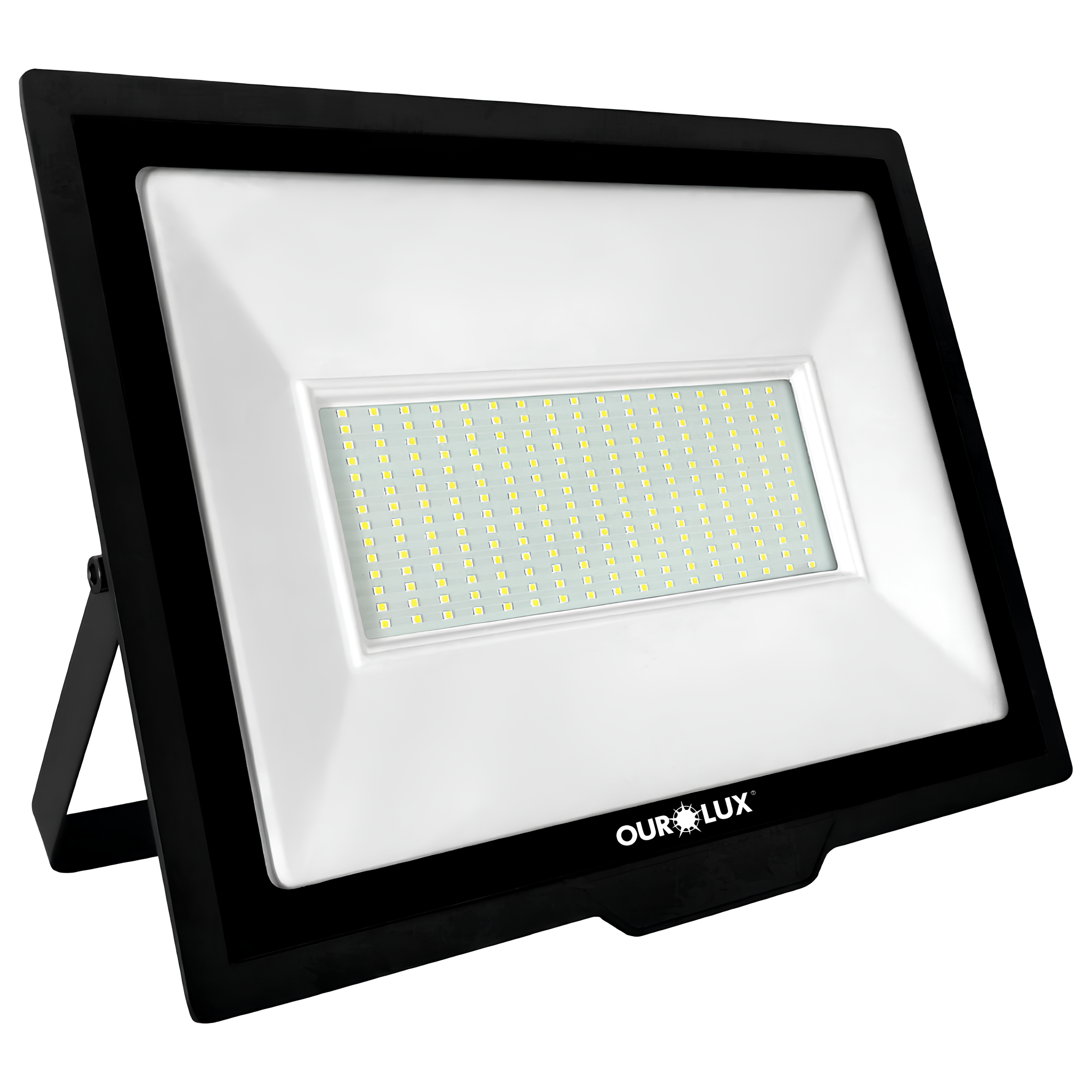 Refletor Led Quadrado 300W 6500K 24000Lm Ip65 Irc80 Slim Ourolux